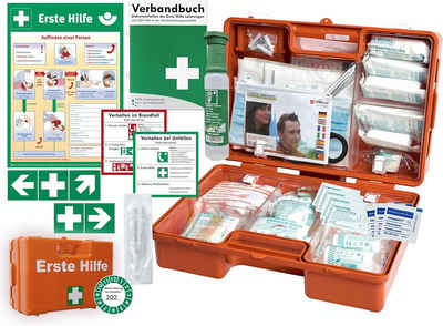 WM-Teamsport Erste-Hilfe-Koffer Verbandkasten DIN 13157 + Augenspülung + Info-Komplett-Paket