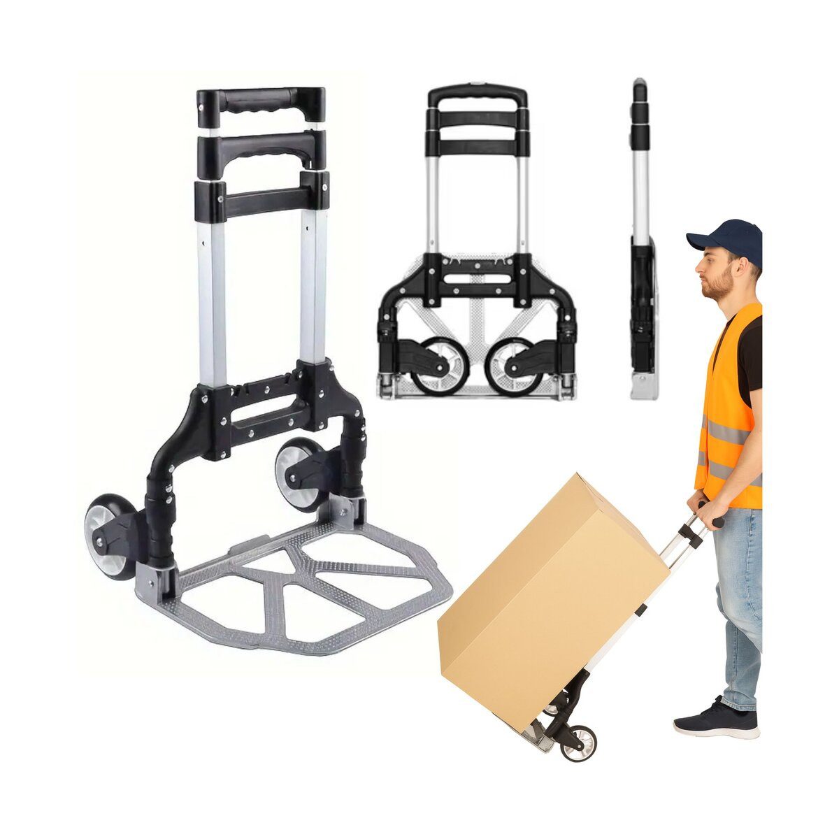 Wisam Transportkarren Transportwagen klappbar Aluminium 70 kg leicht