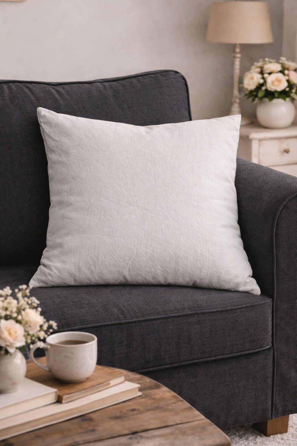HOSSNER - HOMECOLLECTION Kissenbezug silber grey, (1 Stück), Dekokissen Bezug bedruckt modern