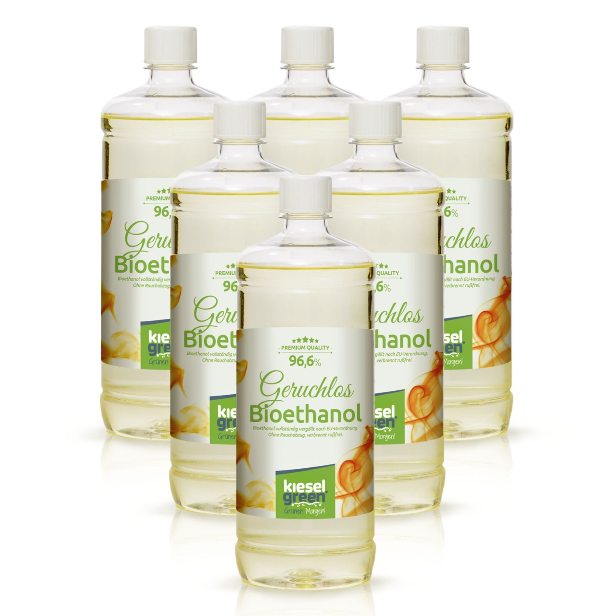 KieselGreen Биоэтанол KieselGreen Биоэтанол Flasche 6 x 1 Liter mit Duft für Ethanol-Kamin