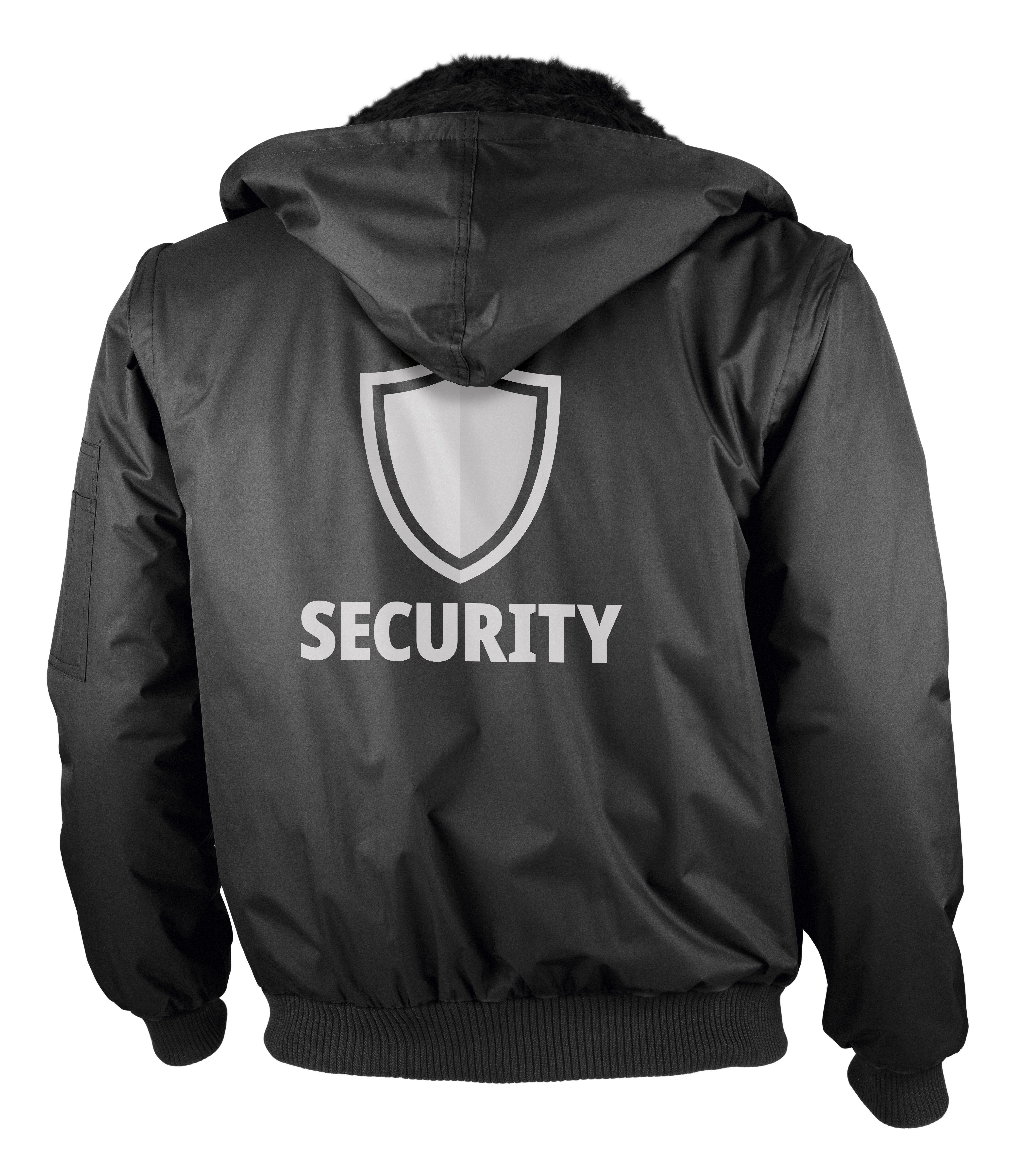 Qualitex Workwear Pilotenjacke 4-in-1 Herren SECURITY warme Arbeitsjacke Bomberjacke wasserfest abnehmbare Ärmel, winddicht, ideal für Arbeit & Outdoor – Bild 2 von 5
