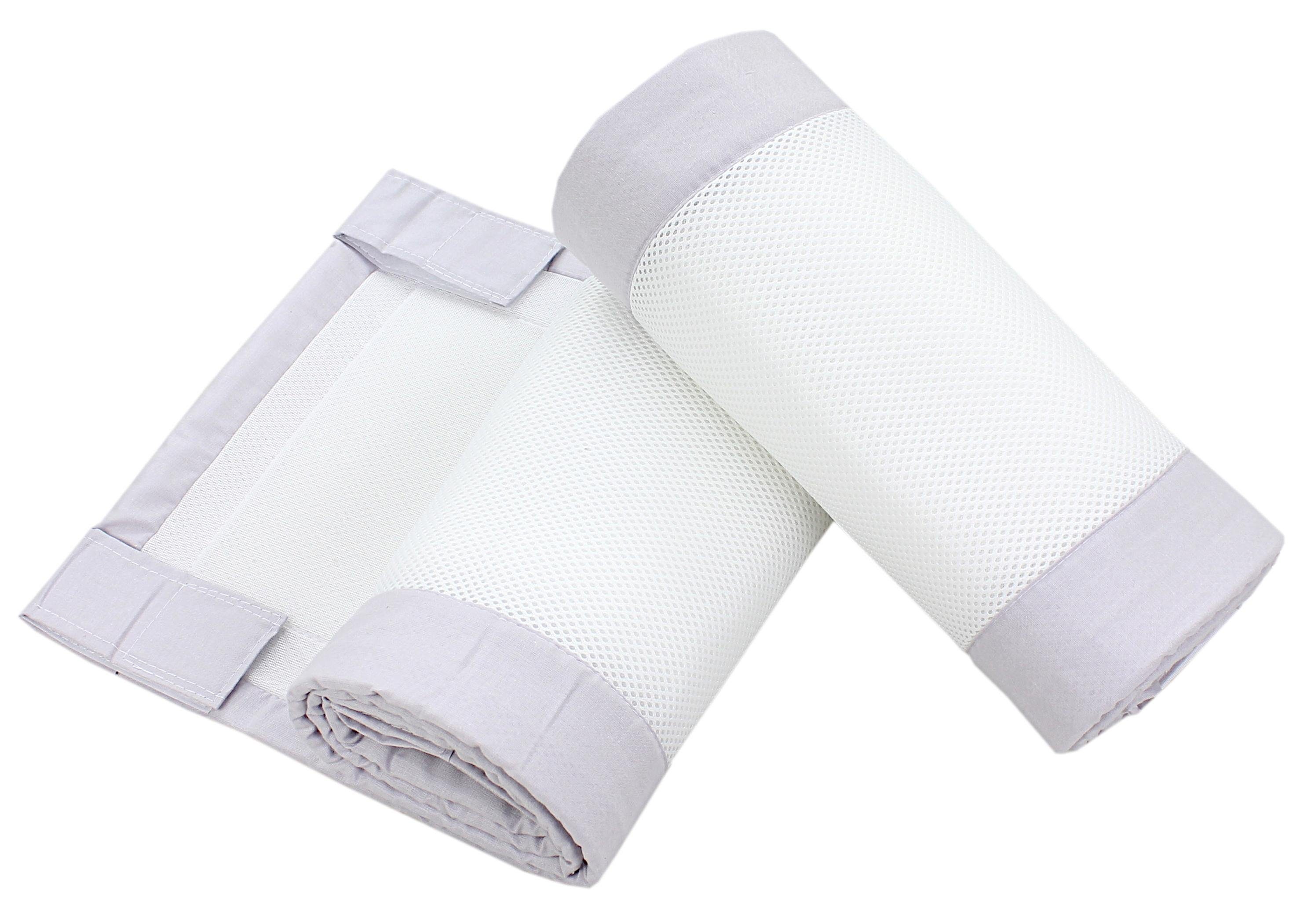 TupTam Bettnestchen TupTam Gitterstäbe Schutz Netz Babybett Nestchen 3D Mesh 2 Pack