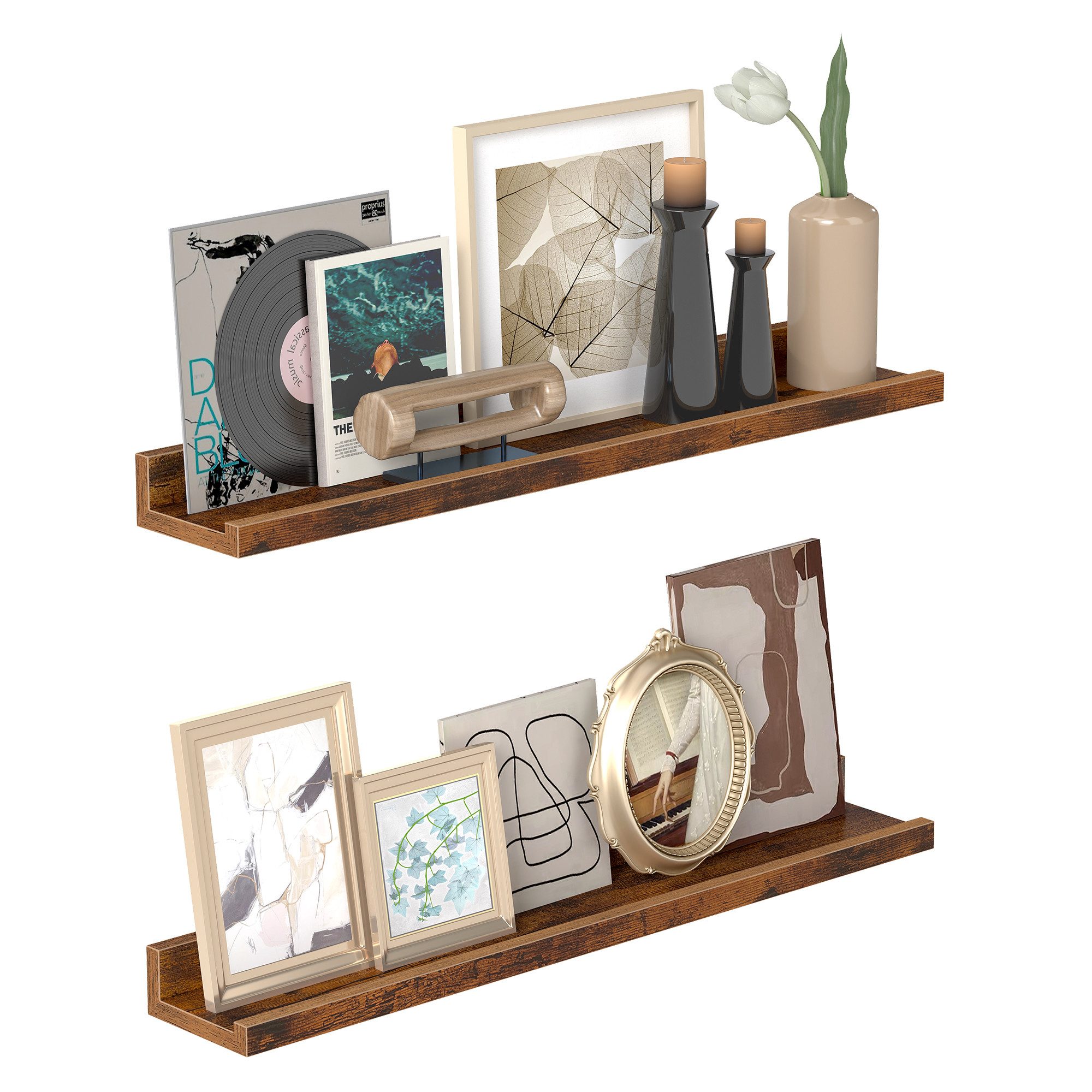 VASAGLE Wandregal, Schweberegale, 60/80 cm, 2er Set, für Küche, Wohnzimmer günstig online kaufen