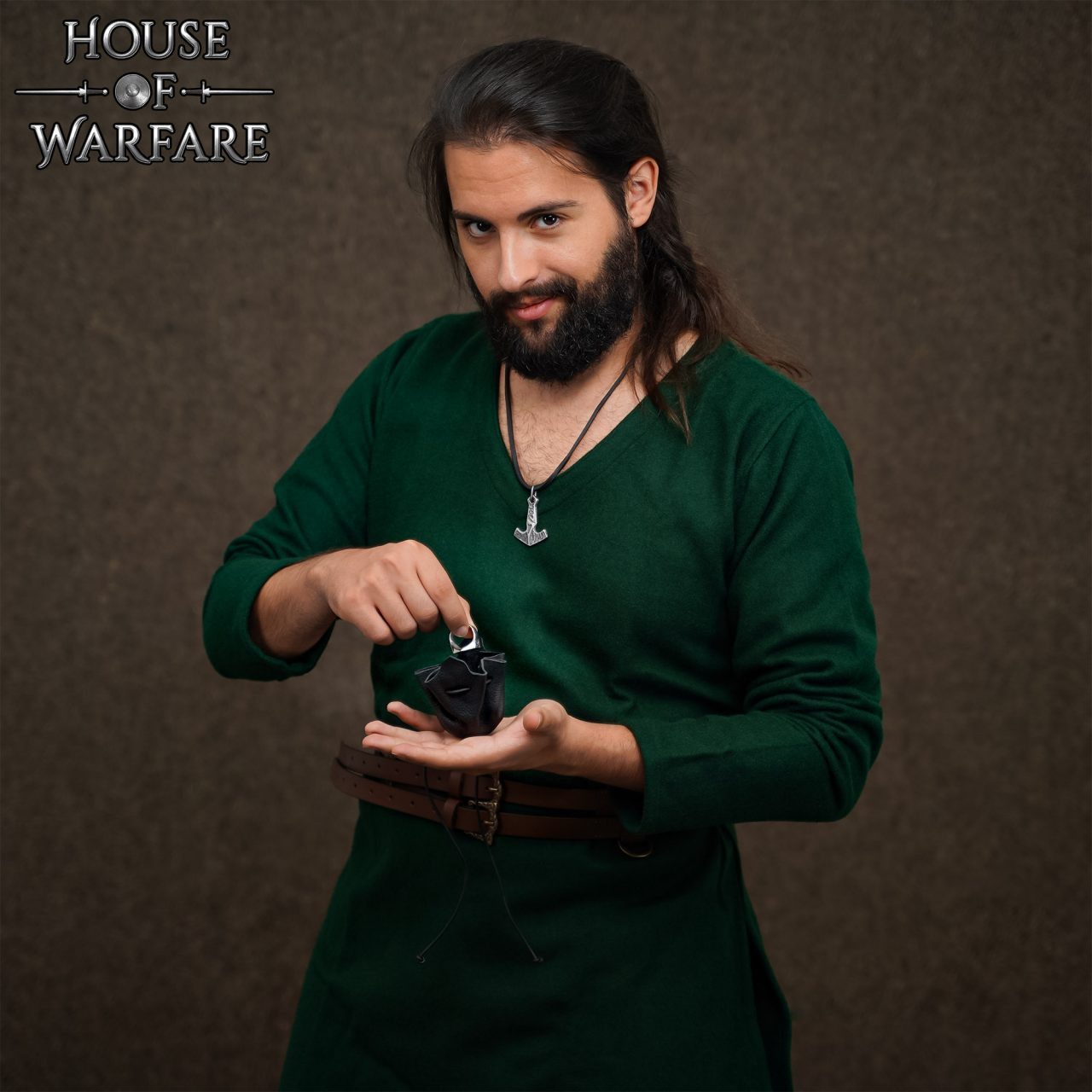House Of Warfare Ritter-Kostüm Kleiner Lederbeutel schwarz