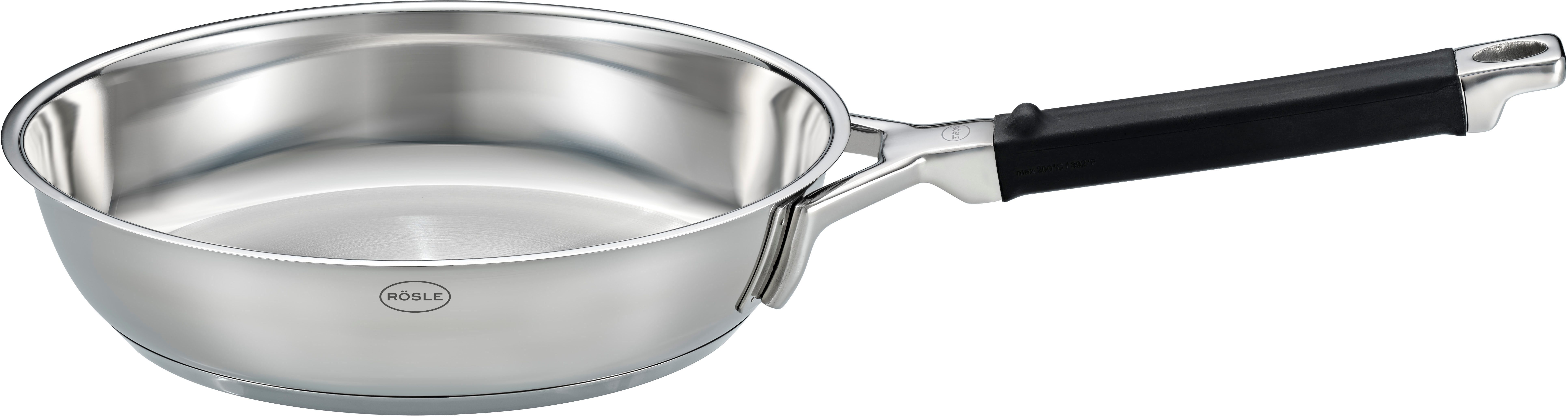 RÖSLE Bratpfanne SILENCE PRO, Edelstahl 18/10 (1-tlg), natürliche Quarzversiegelung ohne PTFE/PFAS, Induktion