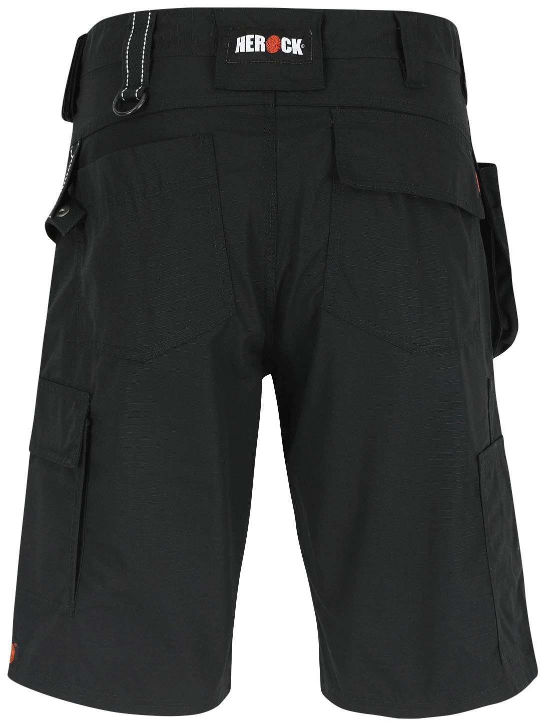 Bundschlaufe), 1 Arbeitshose Vielen Hammerschlaufe Nageltasche Bermudas schwarz Taschen (inkl. Batua Herock &