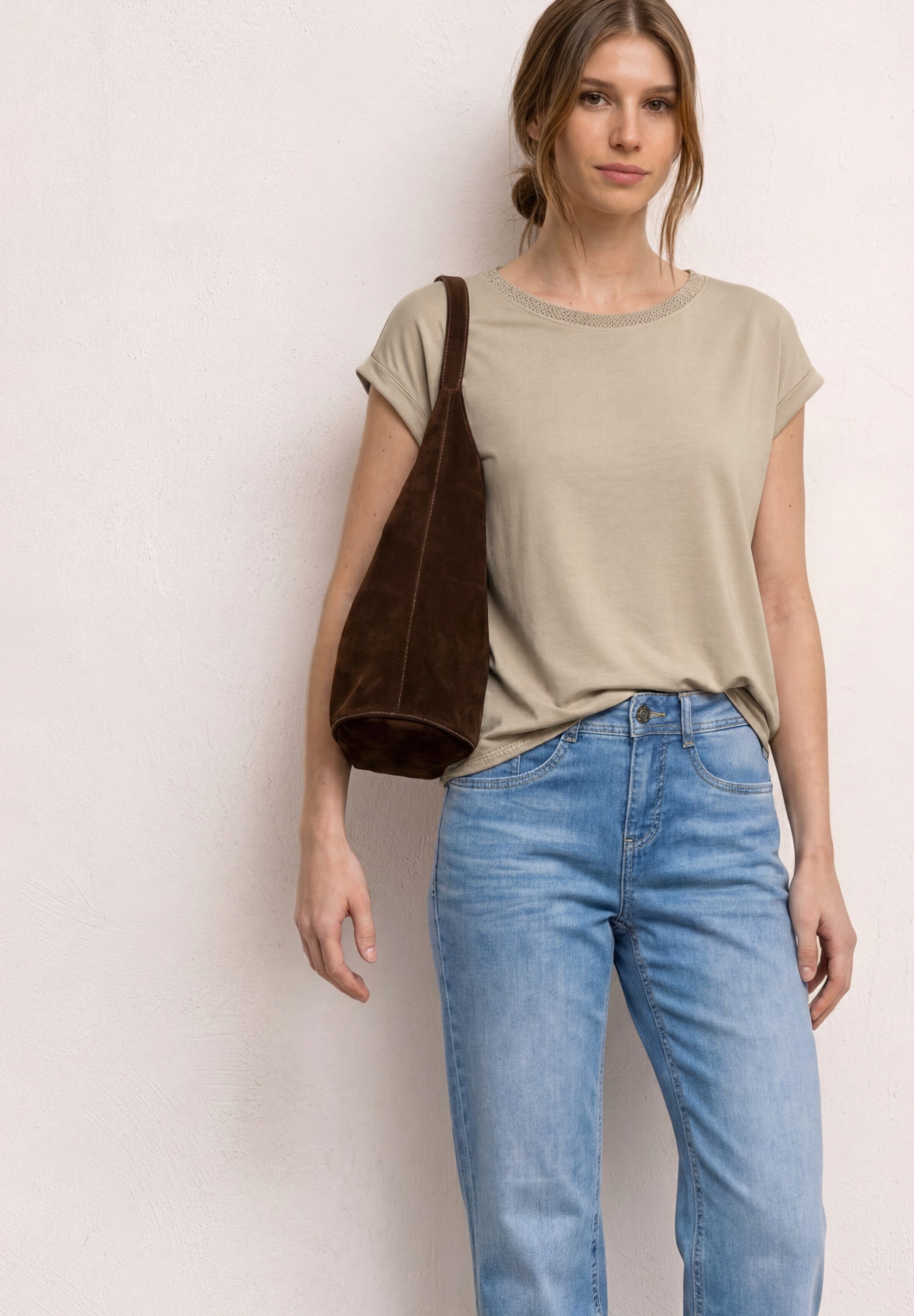 STREET ONE T-Shirt mit U-Boot-Ausschnitt