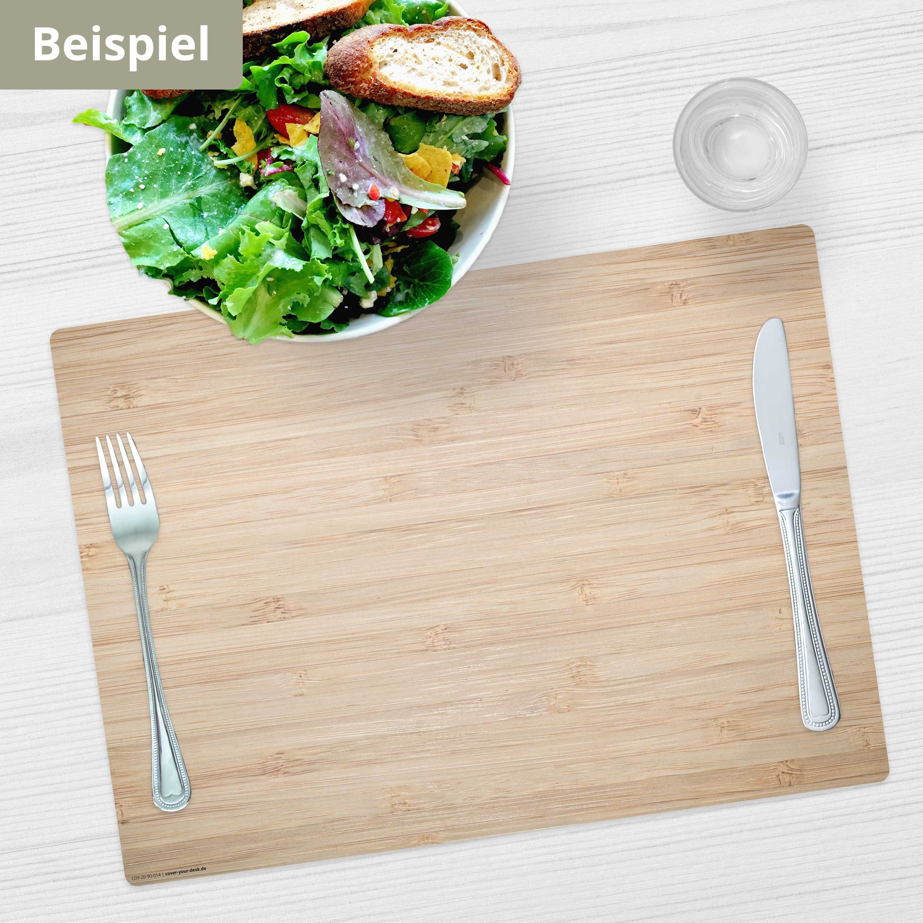 cover-your-desk.de Platzset Tischsets I Platzsets abwaschbar - Bambus Optik, (aus erstklassigem Vinyl (Kunststoff – BPA-frei), 4-St., 44 x 32 cm - rutschfeste T – Bild 4 von 5