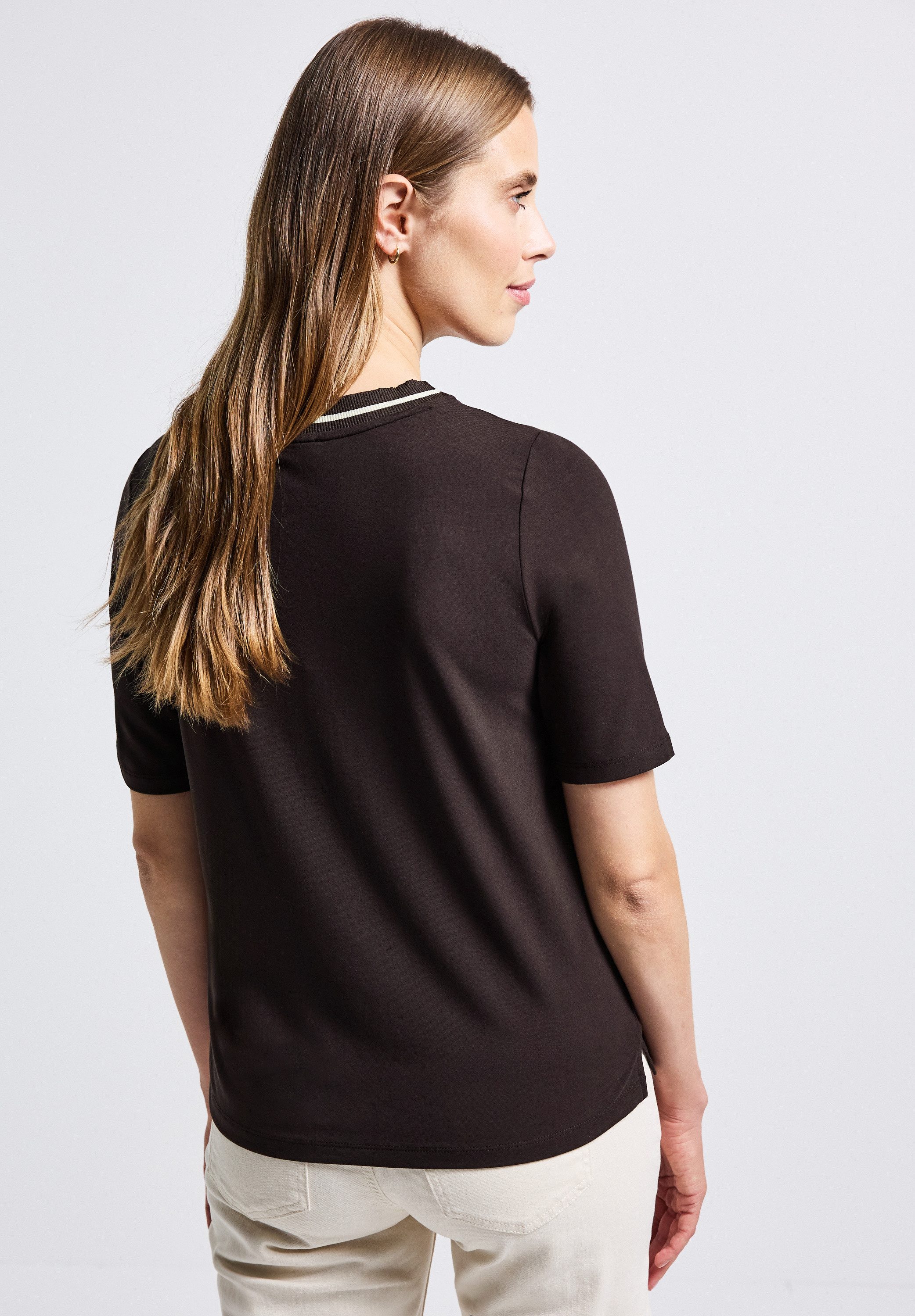 STREET ONE T-Shirt mit Rippdetail günstig online kaufen