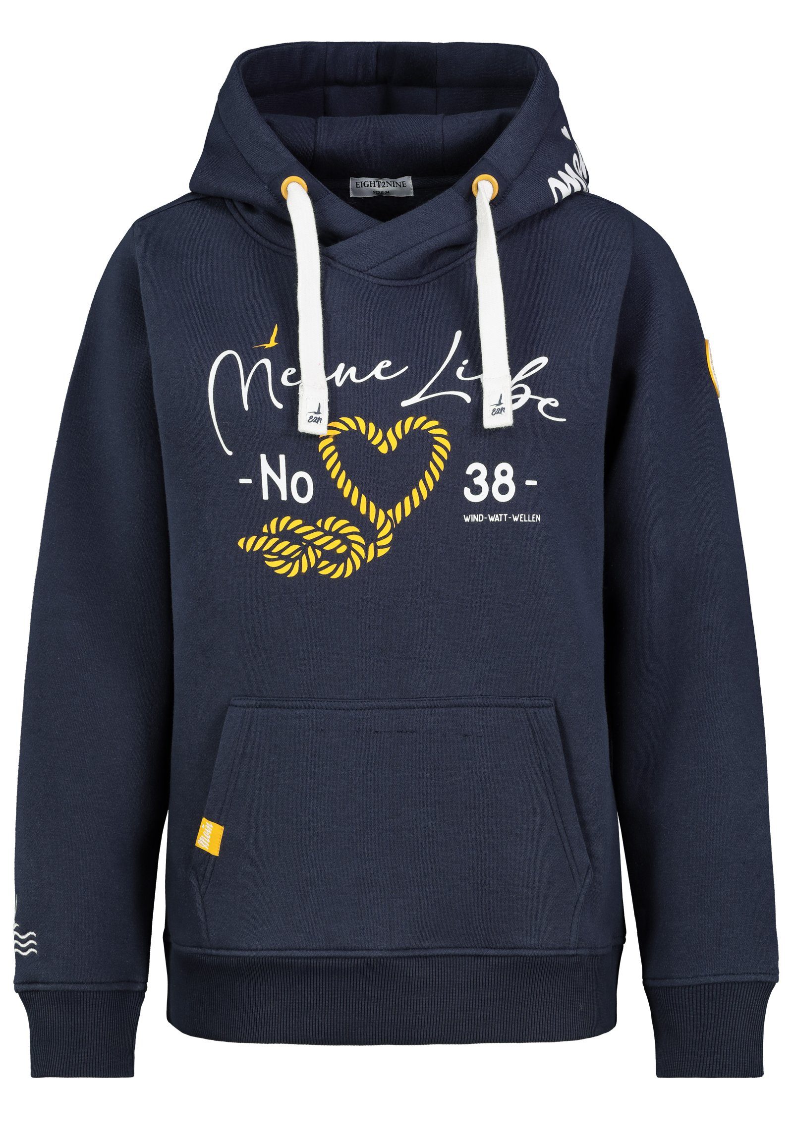 Eight2Nine Kapuzenpullover Hoodie mit Küstenprint