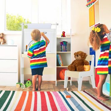 relaxdays Standtafel Kindertafel mit Fächern und Stuhl