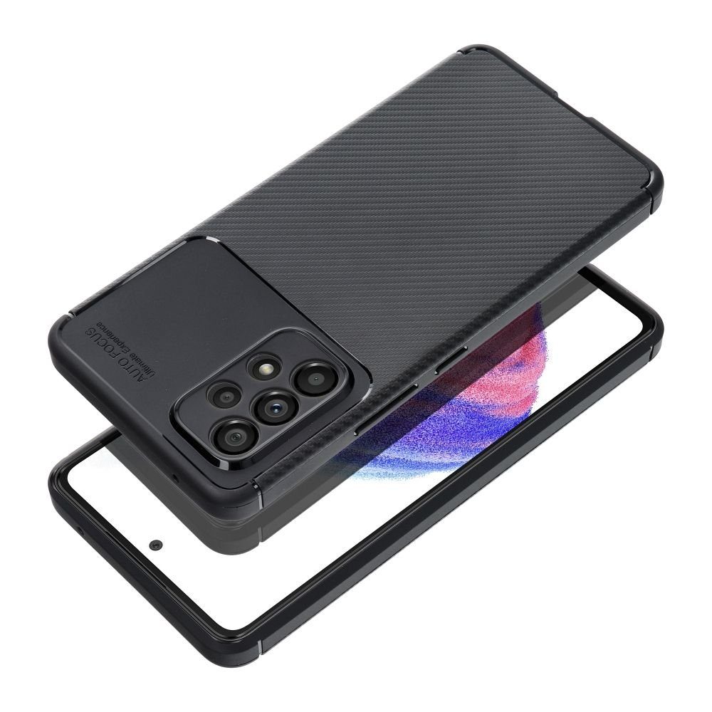 COFI 1453 Bumper Silikon Hülle Bumper Carbon für SAMSUNG GALAXY S24 ULTRA Schwarz