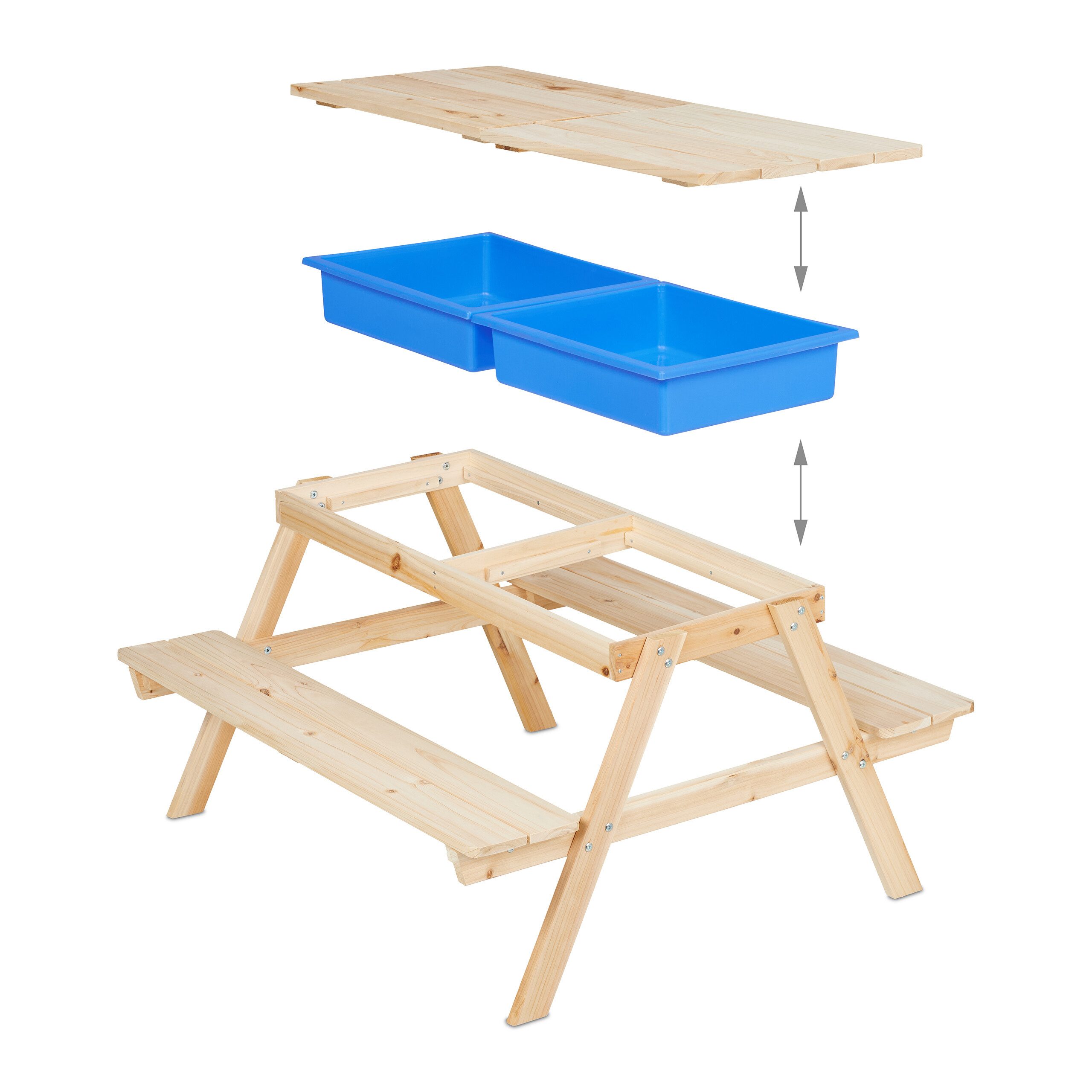 relaxdays children's seating set, wooden, with mud table