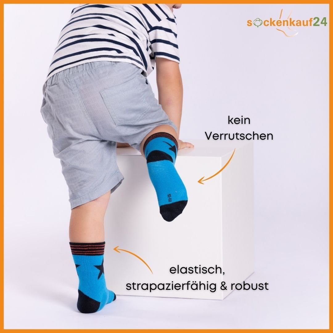 sockenkauf24 Socken 10 Paar Kinder Socken Jungen & Mädchen Baumwolle Kindersocken (31-34) - 54353