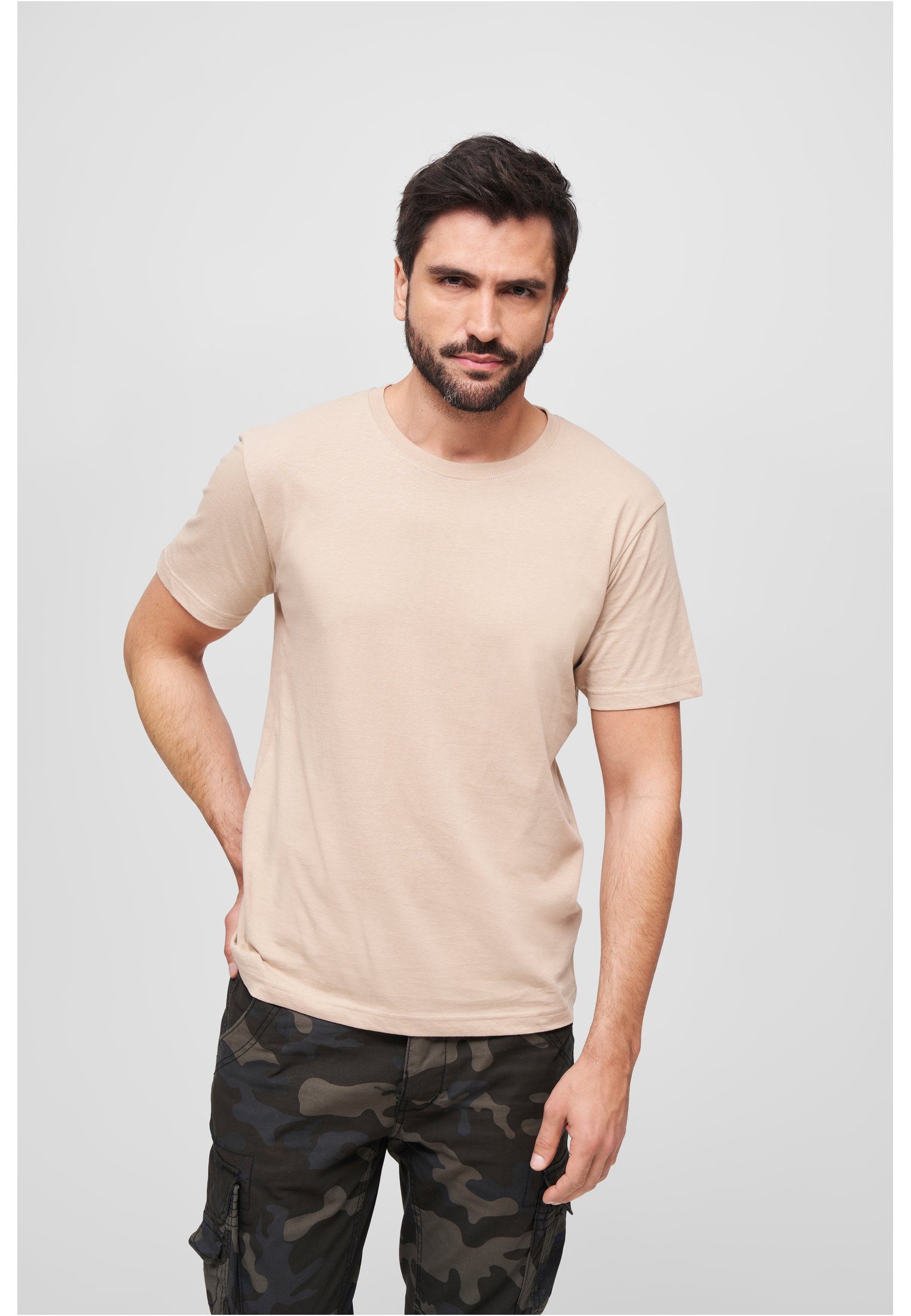 Brandit Kurzarmshirt Herren Brandit Premium Shirt (1-tlg) beige