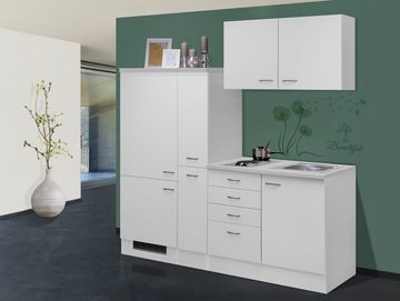 Flex-Well Küche Wito, Gesamtbreite 190 cm, mit Apothekerschrank, mit Einbau-Kühlschrank etc.