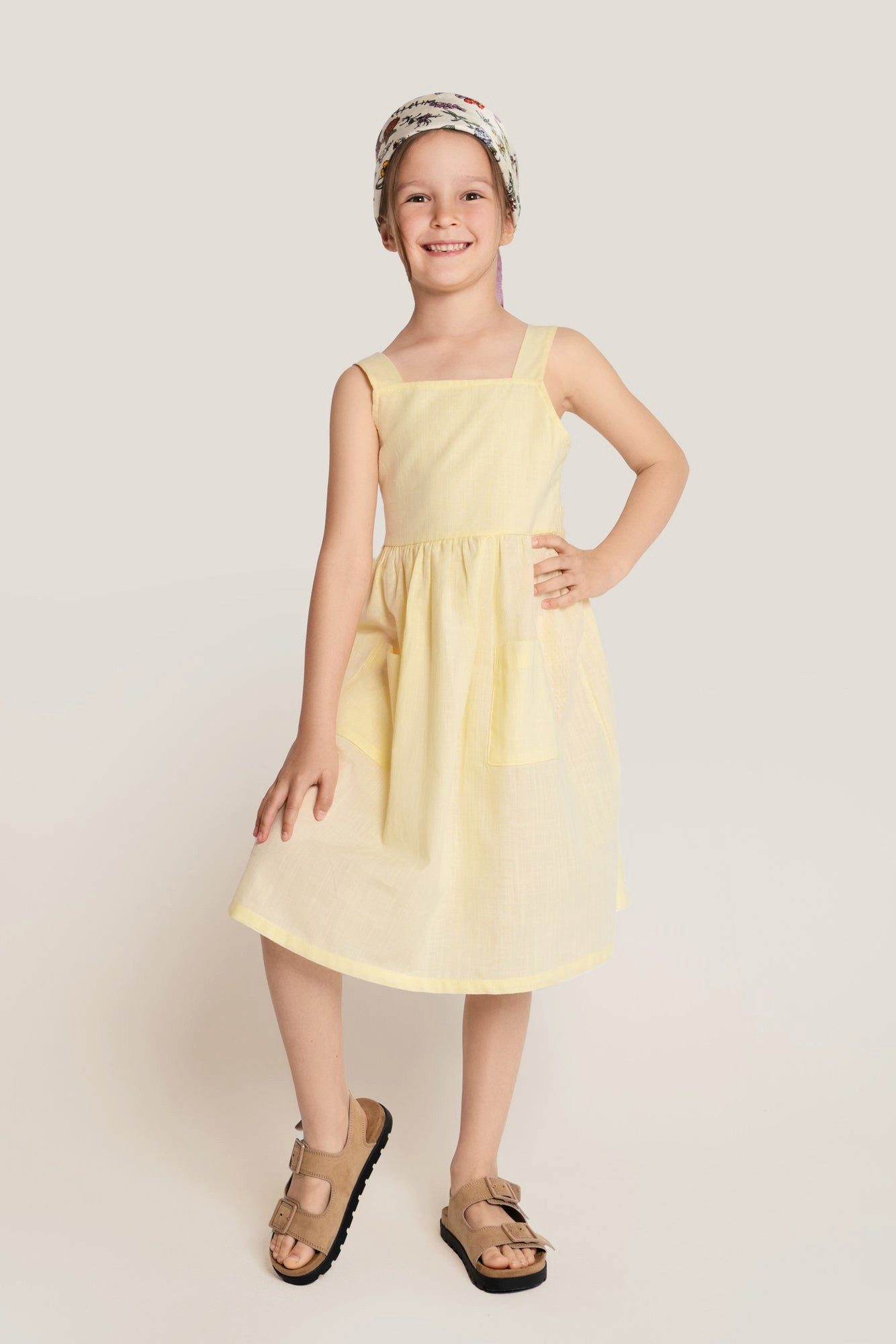 # SATURNDAY Sommerkleid Ärmelloses Kleid aus Baumwolle in gelb