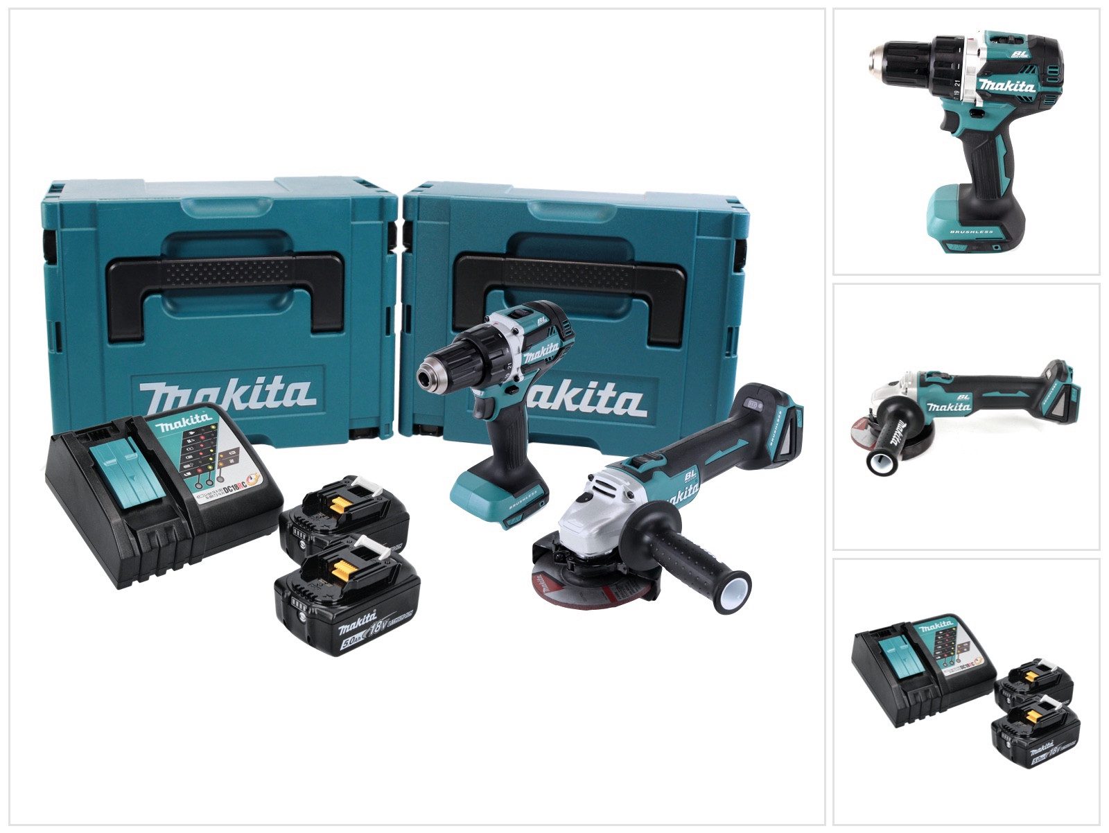 Makita Akku-Schrauber DLX 2190 TJ1 Akku Combo Kit DDF 484 Akku Bohrschraube günstig online kaufen