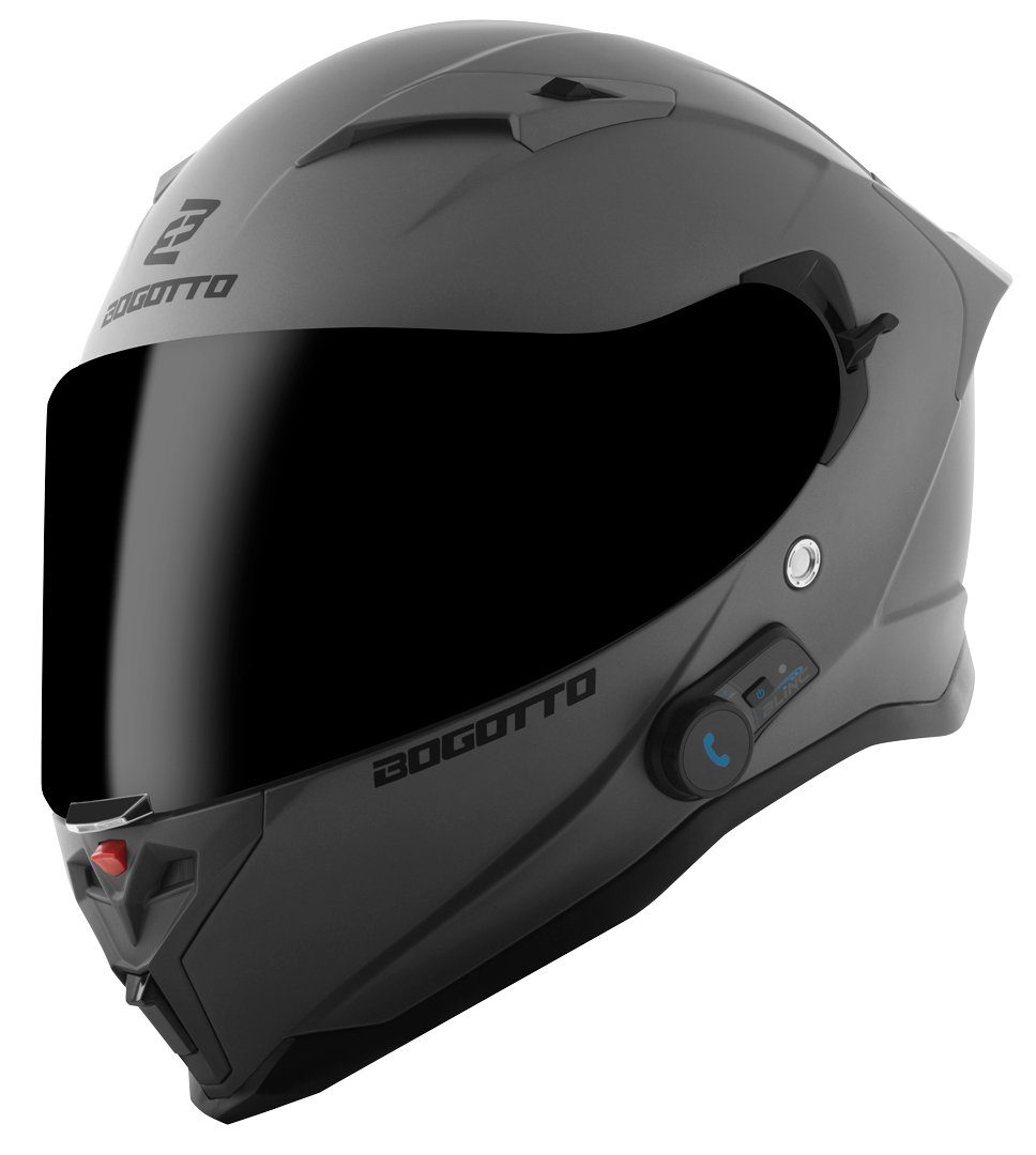 Bogotto Motorradhelm H153 BT Bluetooth Helm, vorbereitet für Kommunikationssystem,integriertes Kommunikationss