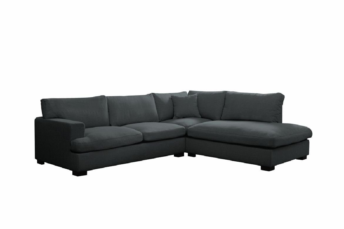 JVmoebel Ecksofa, Ecksofa Sofa Designer Sofa Möbel Couch Modern Stoff Textil Sofa Grau