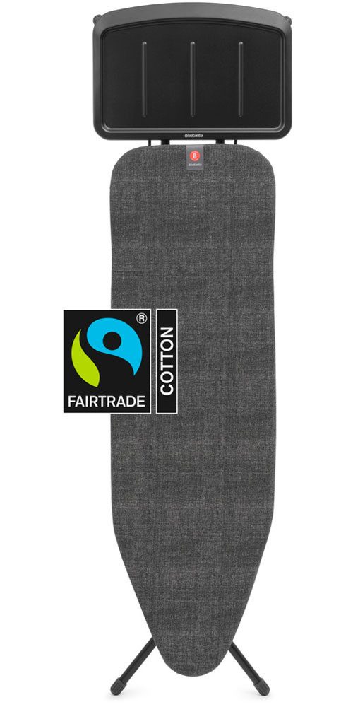 Brabantia Bügelbrett Bügeltisch B, 124 x 38 cm, Dst-Ablage Solide, Bügelfläche 124x38 cm, Fairtrade-zertifiziert