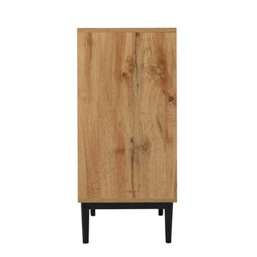 Ulife Sideboard aus Holz mit drei Türen und Regalen,160 x 35 x 76 cm
