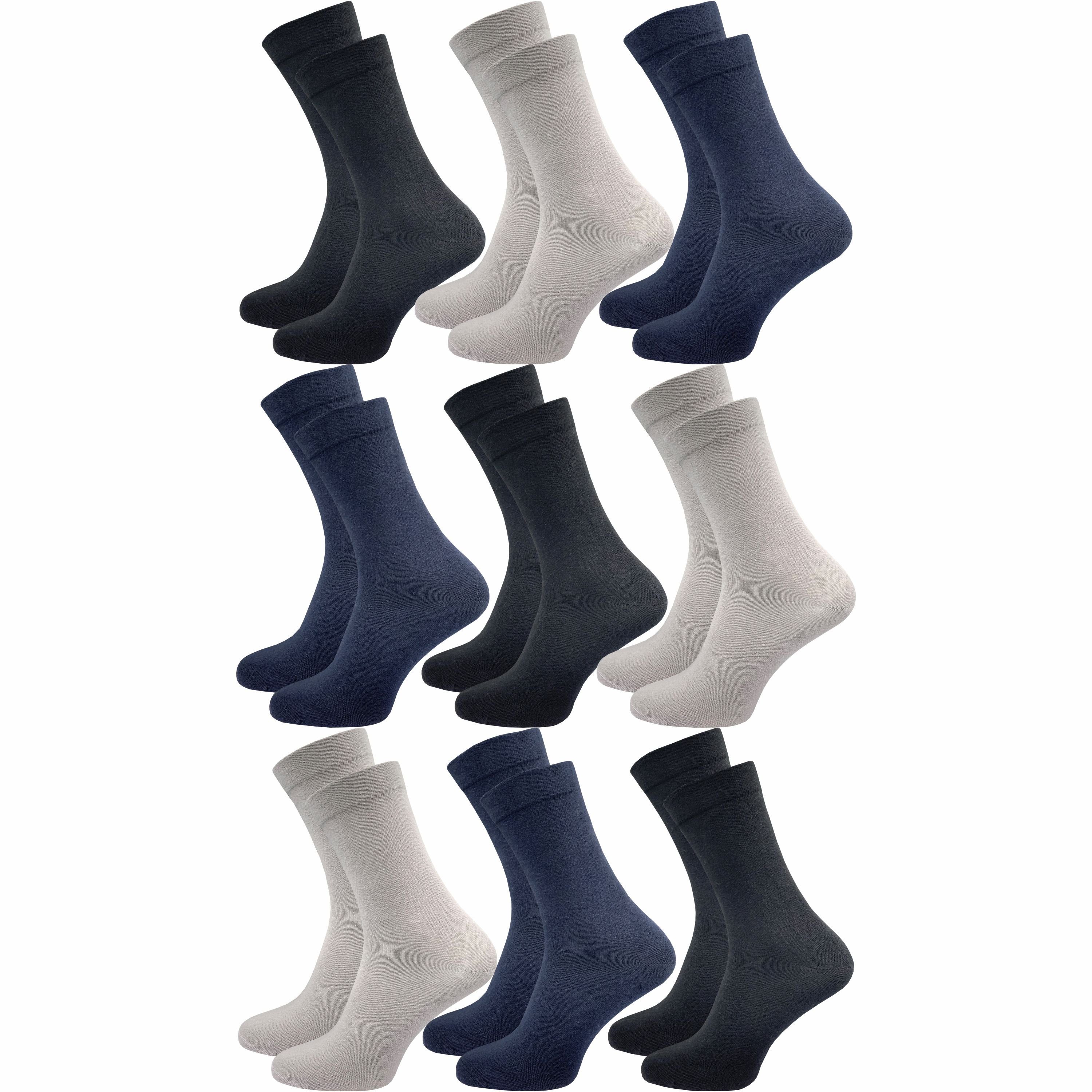 GAWILO Diabetikersocken für Damen - Ohne Gummibund - Ohne drückende Naht - Extra weit (9 Paar) Venensocke mit hohem Anteil Baumwolle sorgt für angenehmes Fußklima