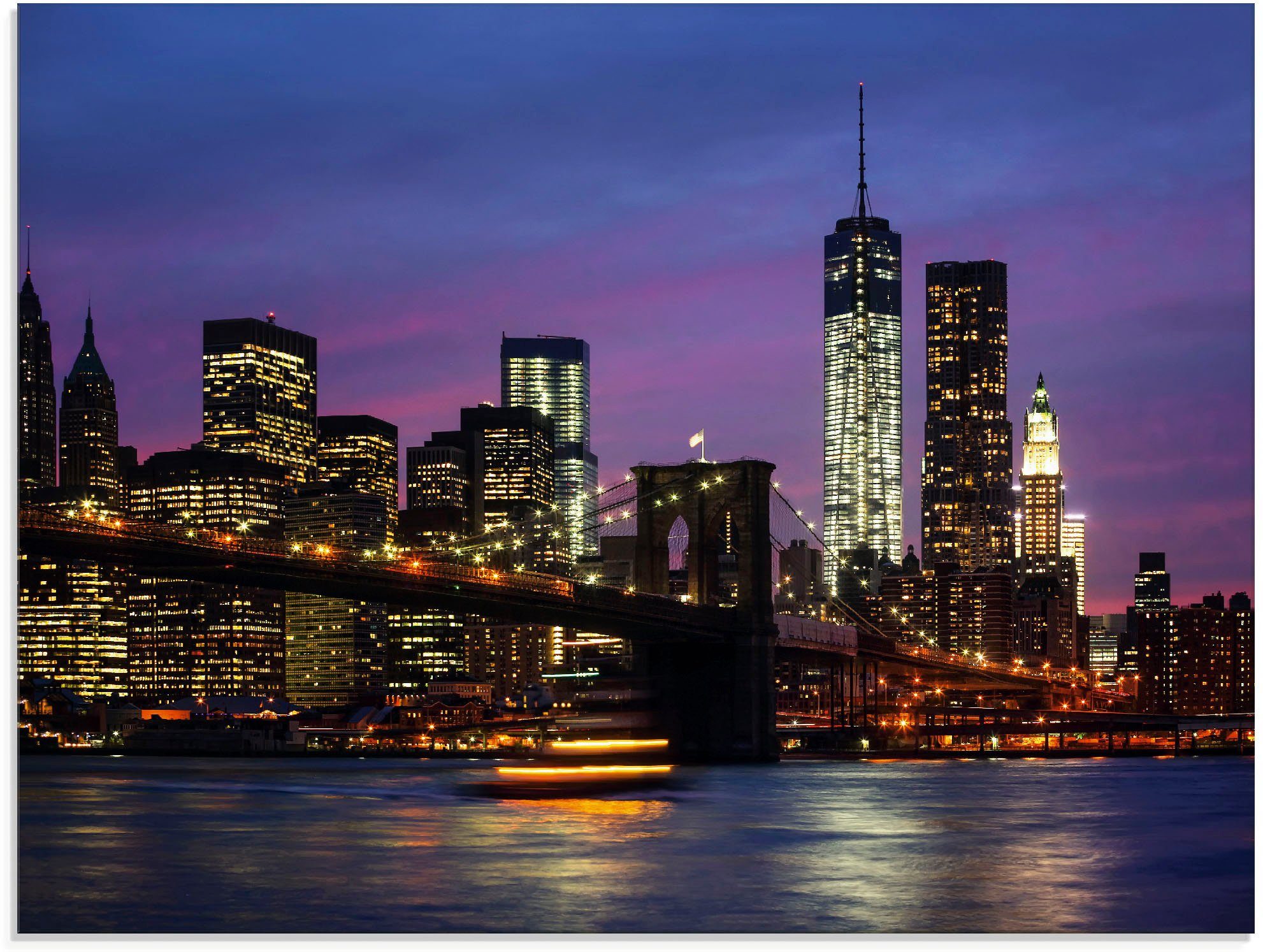 Artland Glasbild Brooklyn Bridge, Amerika (1 St), in verschiedenen Größen