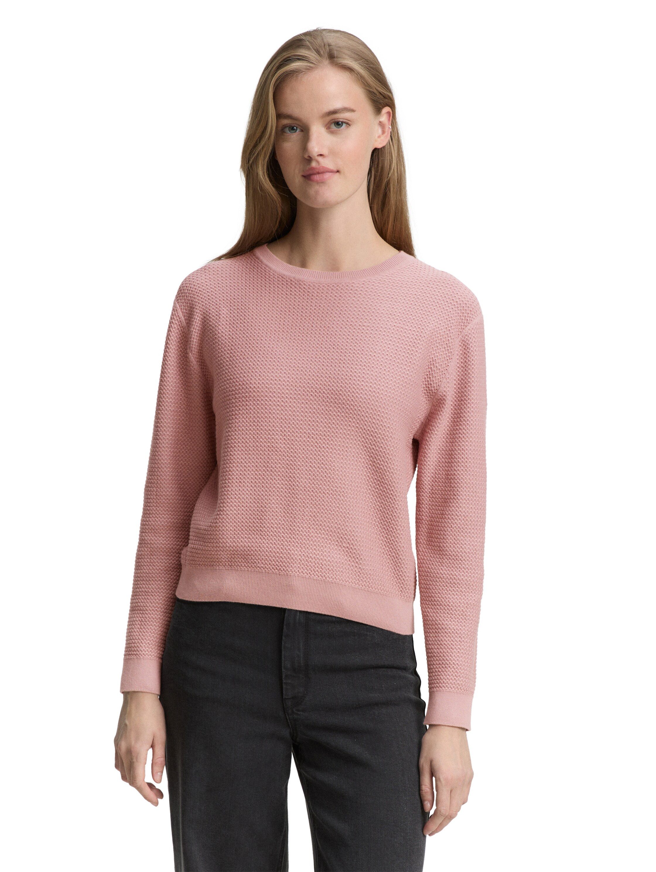 TOM TAILOR Denim Strickpullover mit Rippbündchen günstig online kaufen