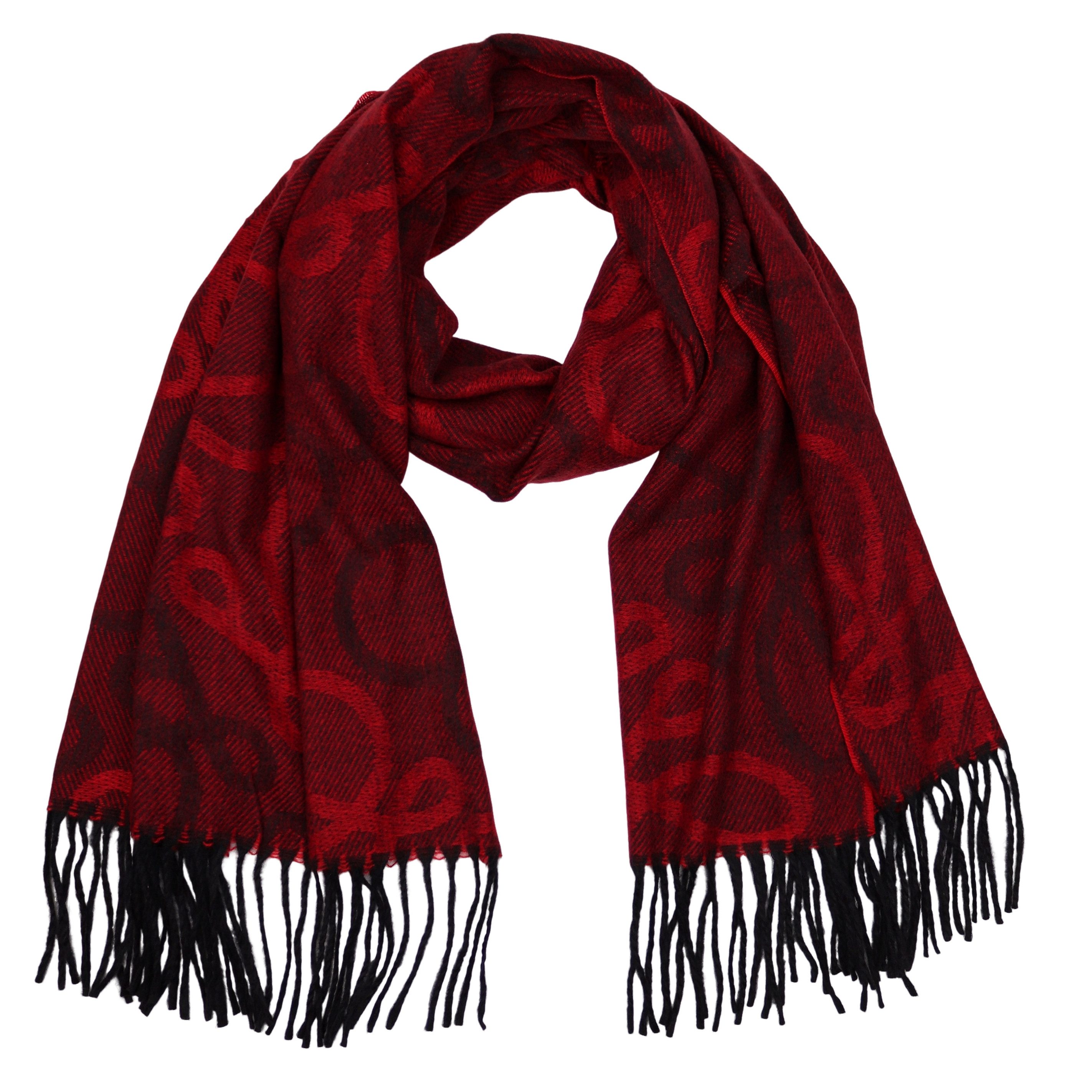 MIRROSI Modeschal weicher und warmer Schal Unendlich mit Fransen, 70x180cm, (angesagtes Muster; ca. 250 Gramm; Neue Kollektion Herbst/Winter 2025), Damen Halstuch ideal für Herbst und Winter