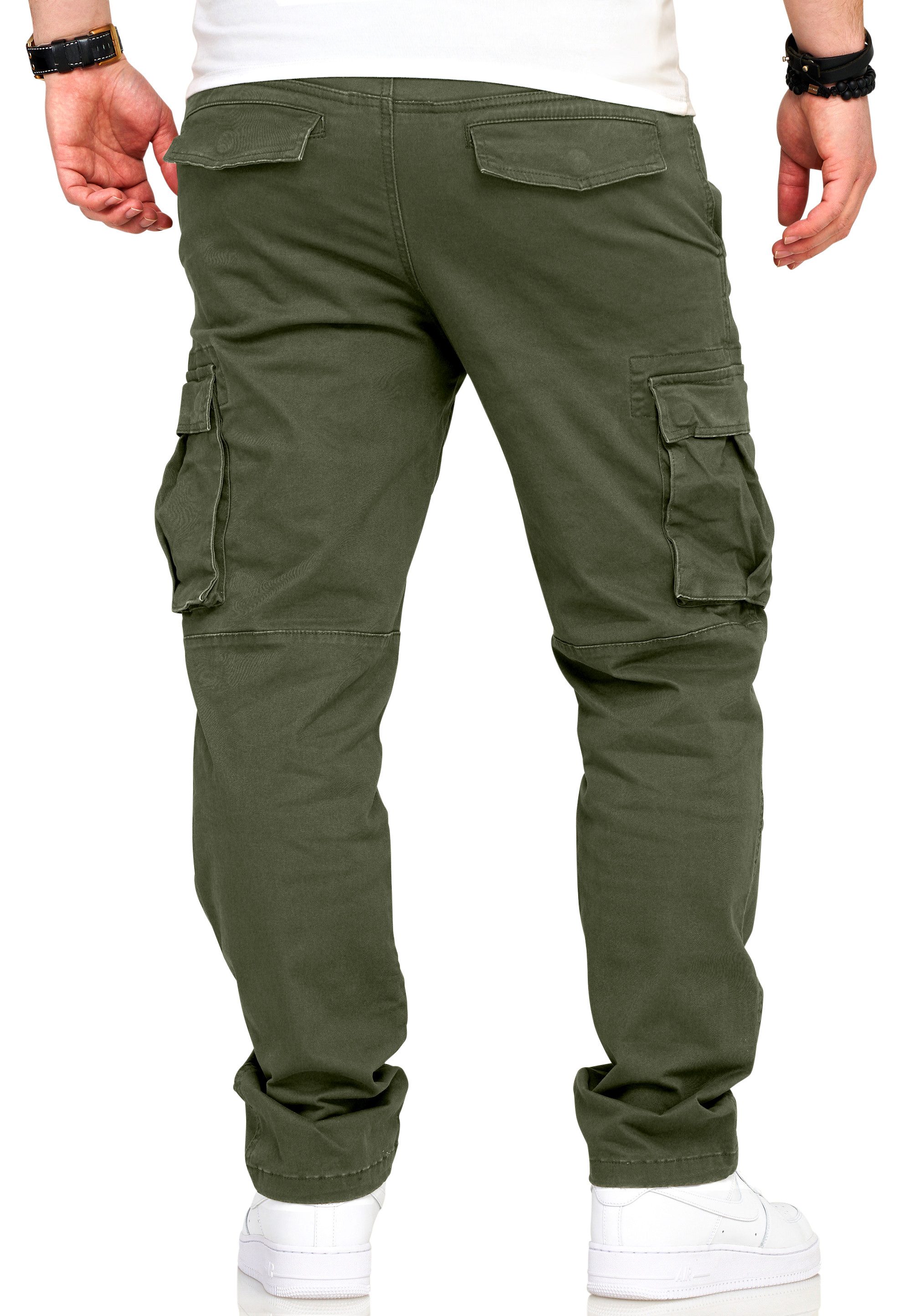 DAILY COTTON Cargohose als Stoffhose mit Stretch Chino Cargo Hose mit Gürtelschlaufen für Herren – Bild 3 von 3