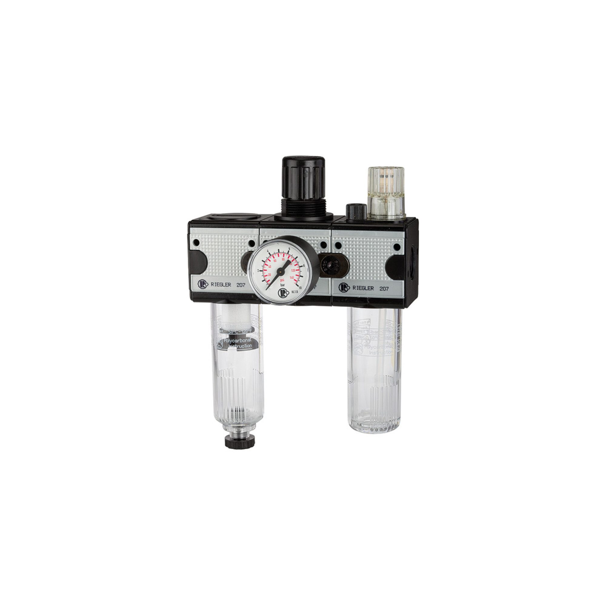 RIEGLER Druckminderer Riegler Wartungseinheit 3-tlg. »multifix«, mit PC-Behälter, BG 3, G 1
