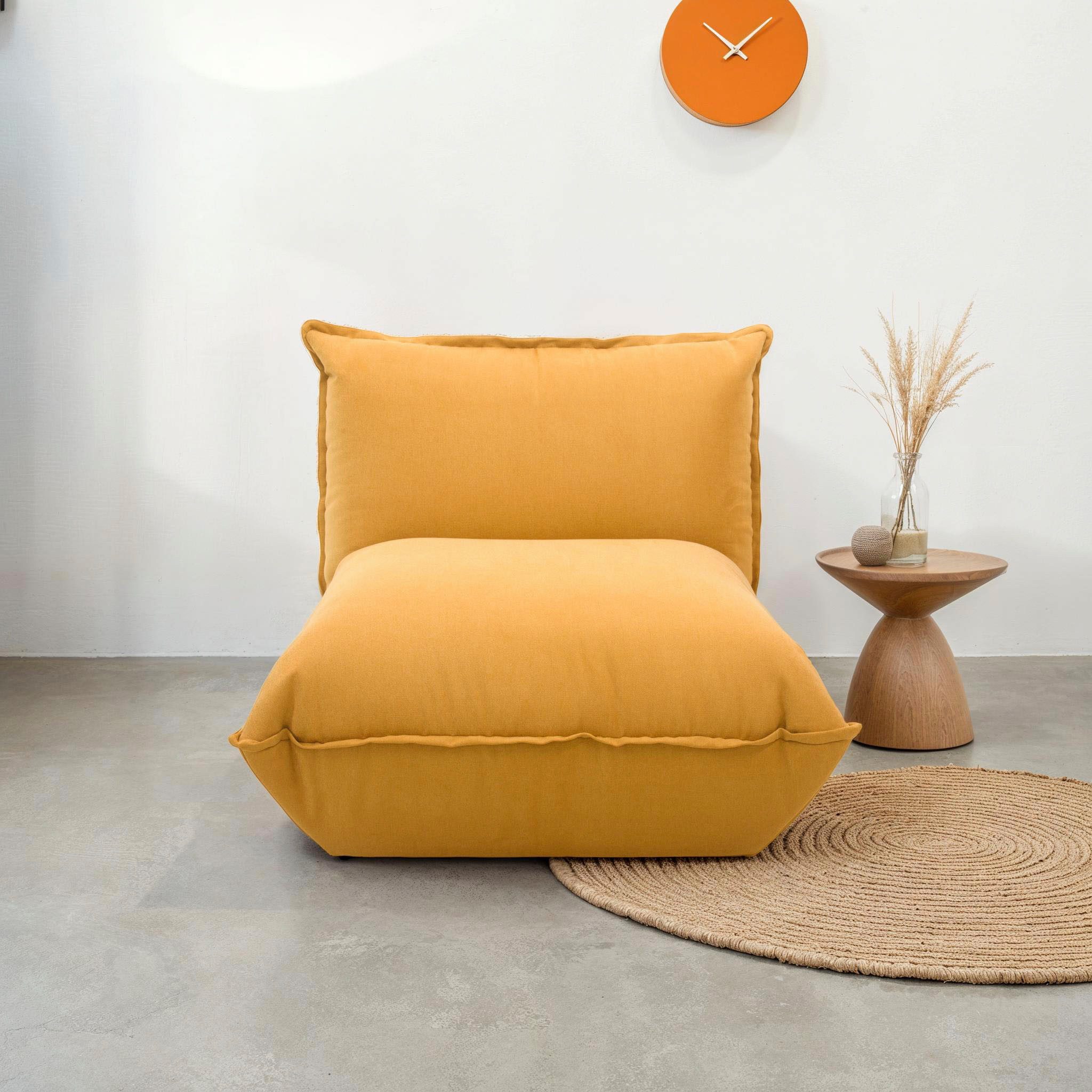 DOMO collection Кресла Nantes Loungesessel, Wohlfühlsessel, hochwertig gepolstert mit Federkern, Struktur weich, mango