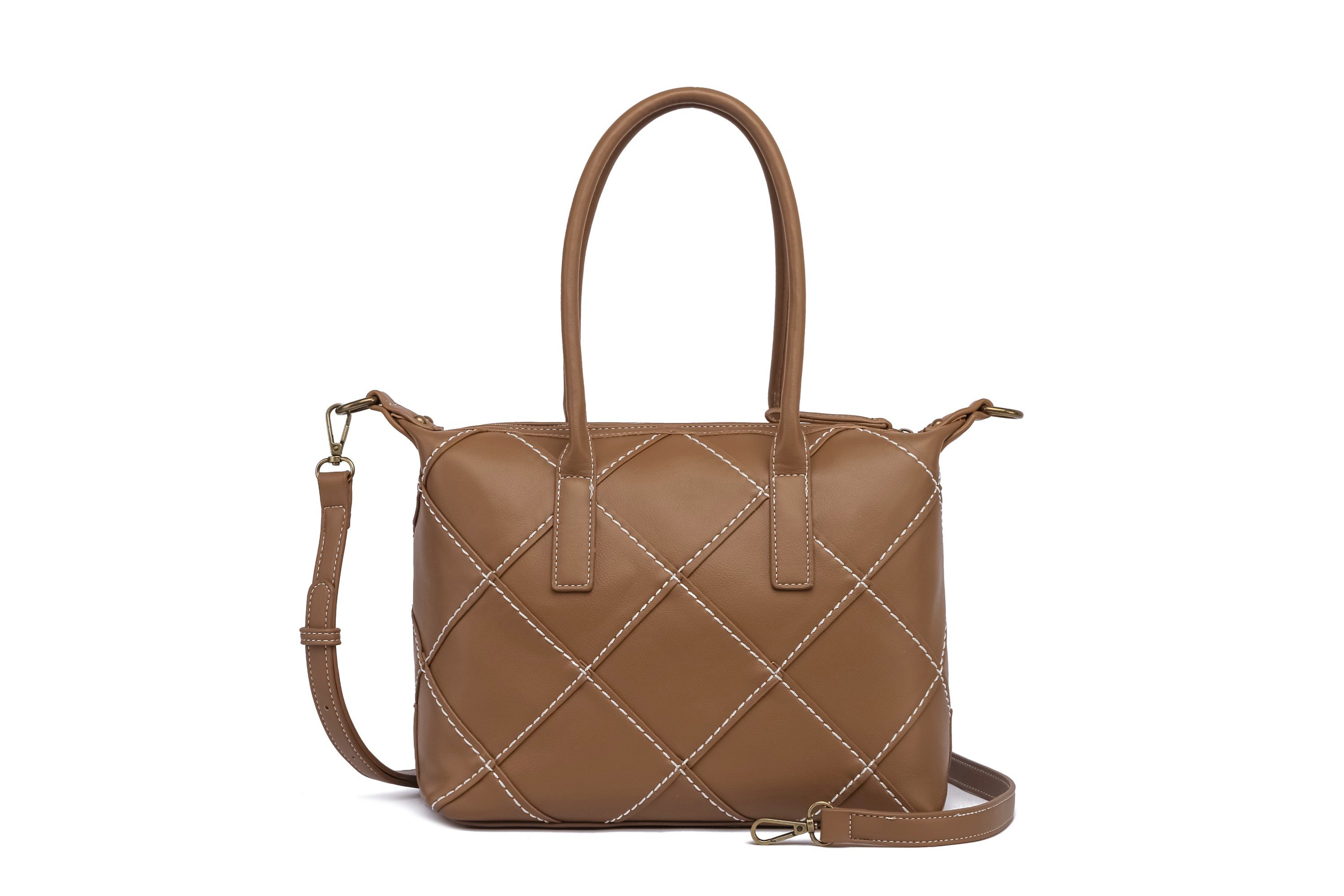 COLLEZIONE ALESSANDRO Schultertasche Patches, handwerklich gefertigt mit Kontrastnaht
