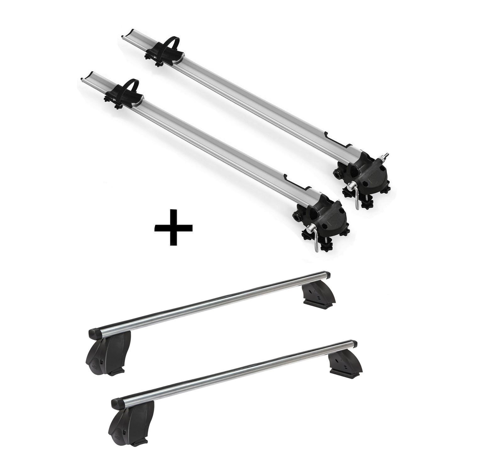 (ohne mit Idea PRO (Für 2x im ab ab Dachträger Bike Fiat Dachträger 05, Set), (5Türer) Idea K1 Ihren Aluminium VDP (5Türer) Pro Reling) Fiat kompatibel Dachträger Fahrradträger + 05 und Fahrradträger