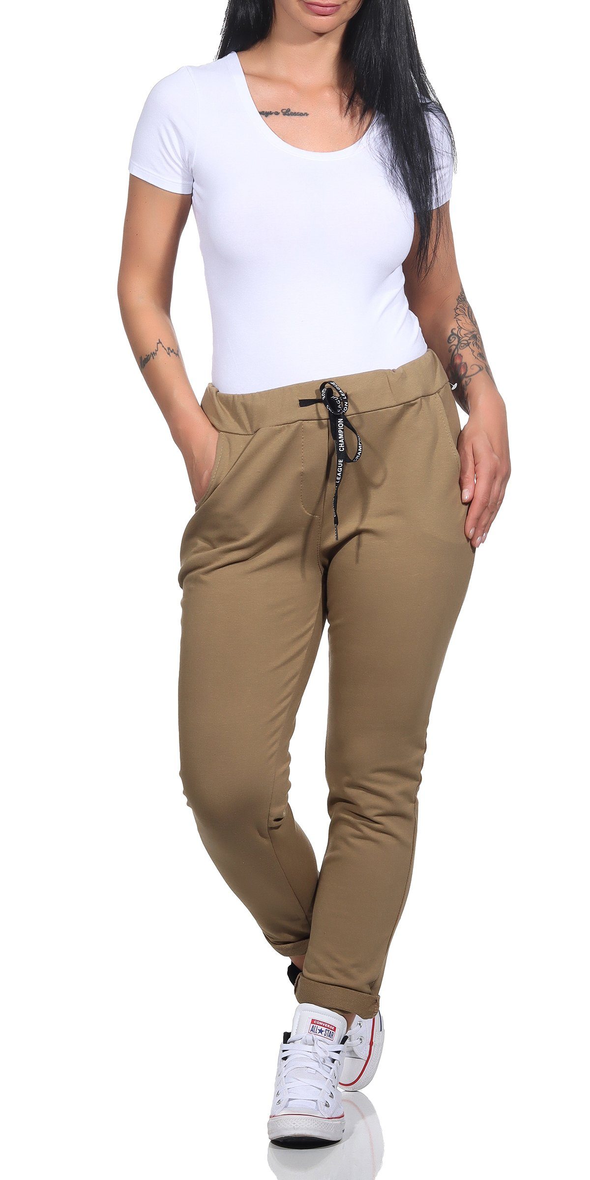 CLEO STYLE Jogginghose Jogginghose 20 Braun günstig online kaufen