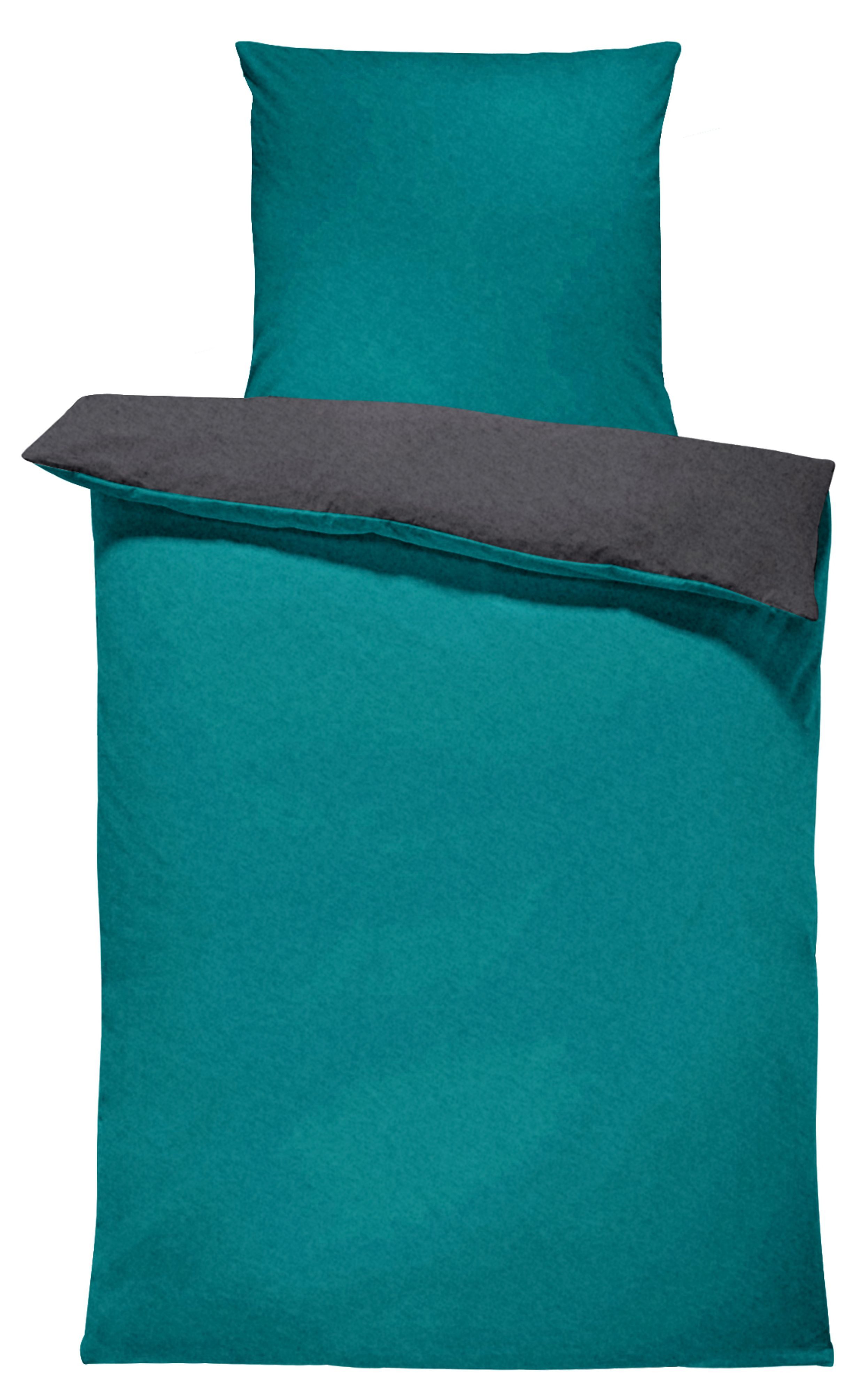 One Home Bettwäsche Doubleface Unifarben, Fleece, 2 teilig, Wende modern, kuschelig flauschig warm weich Winter Normalgröße