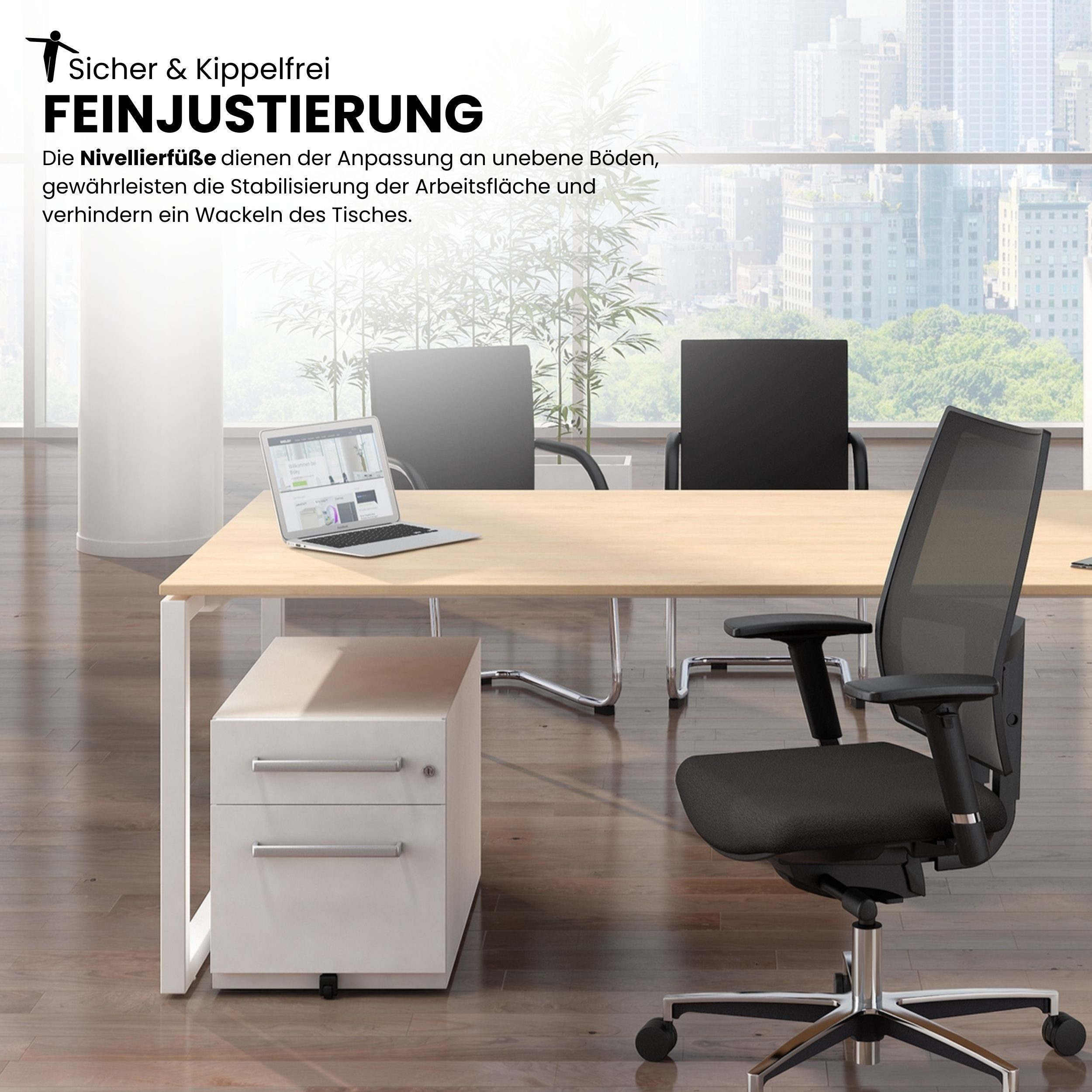 Bisley Konferenztisch Cito Konferenztische, in - Maße: H 74 x B 200 x T 120 cm