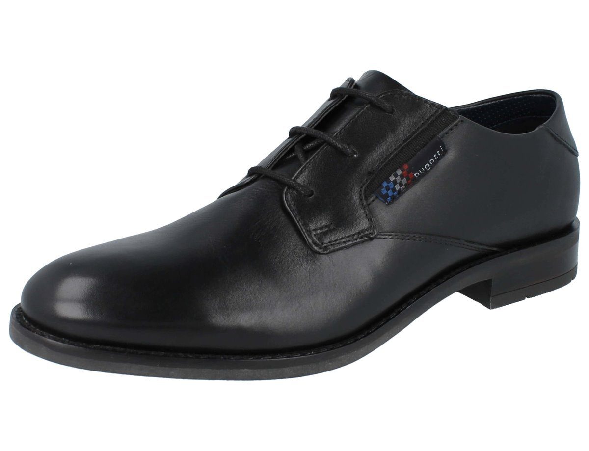 BUGATTI Business Herren Schnürschuhe schwarz Glattleder - Größe: 42 Schnürschuh