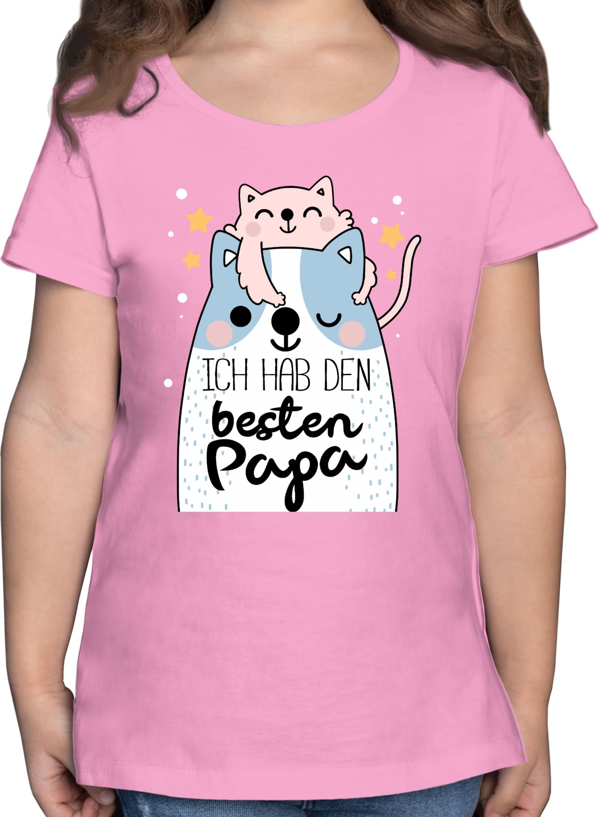 Shirtracer T-Shirt Ich hab den besten Papa Katzen Vatertag Geschenk für Papa 2 Rosa | T-Shirts