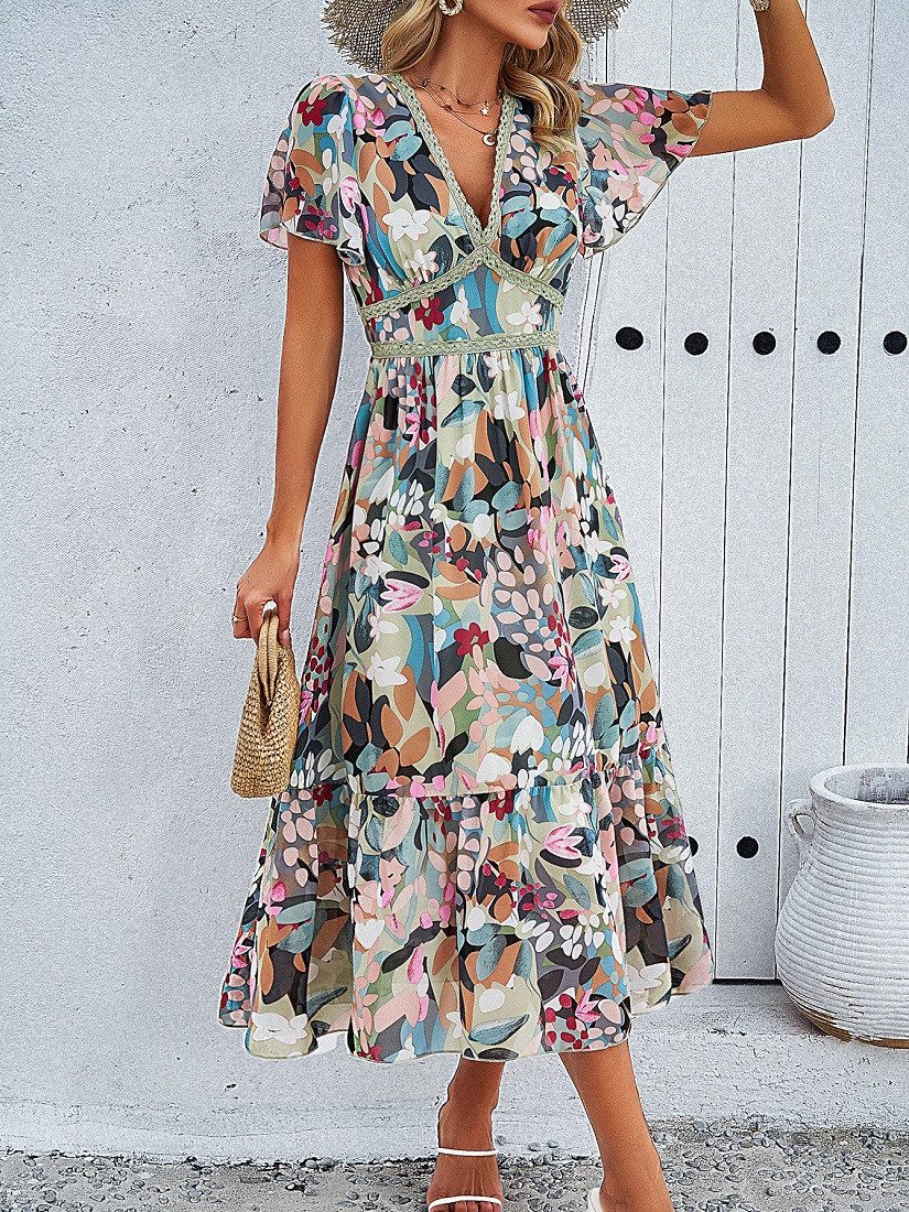 DEBAIJIA Dirndl Sommerkleid Damen Frauen Bedruckter günstig online kaufen