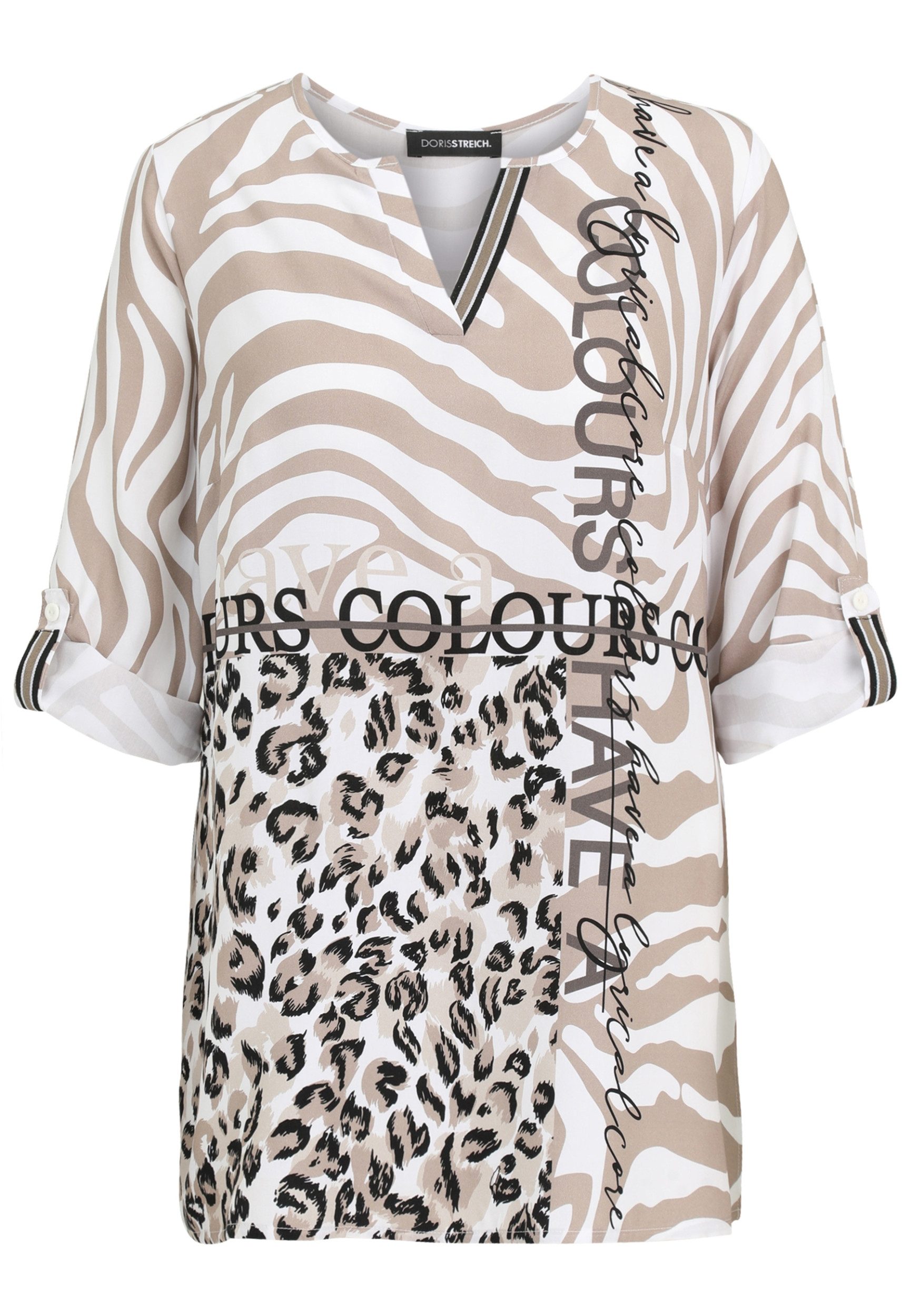 Doris Streich Schlupfbluse Bluse 1/2 Arm, Bast