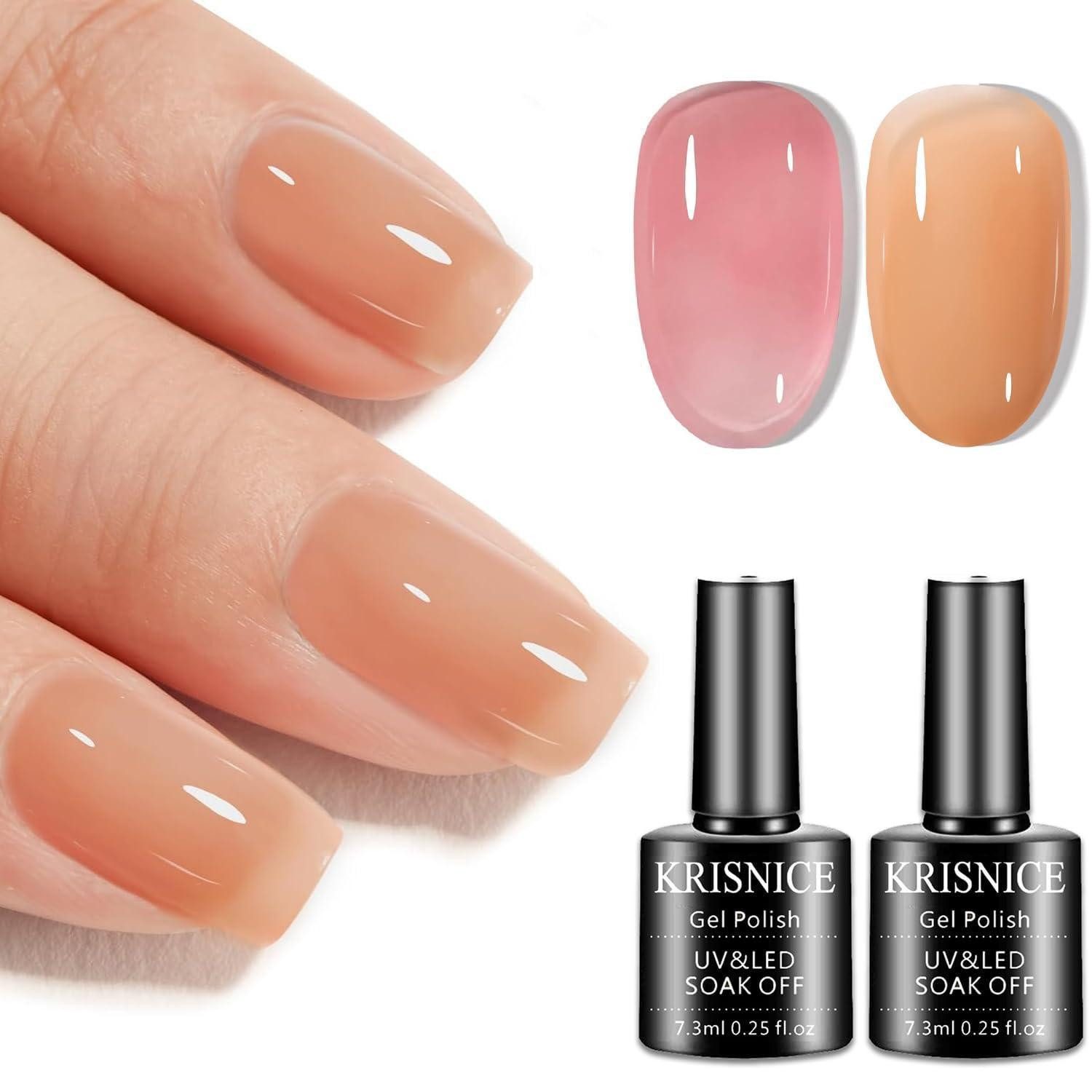 LuxusKollektion Nagellack-Set Gel Nagellack Set Rosa Orange Transparent