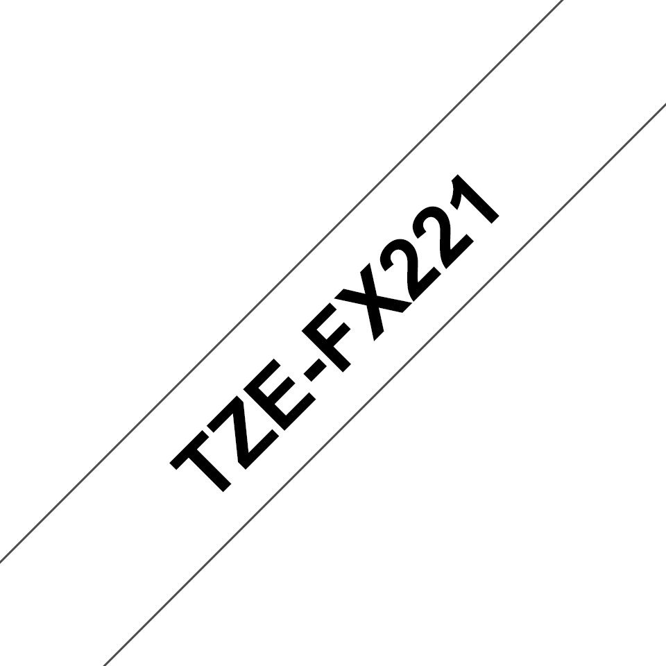 Schriftband TZe-FX221 (lam., flex) Schwarz auf We Tintenpatrone