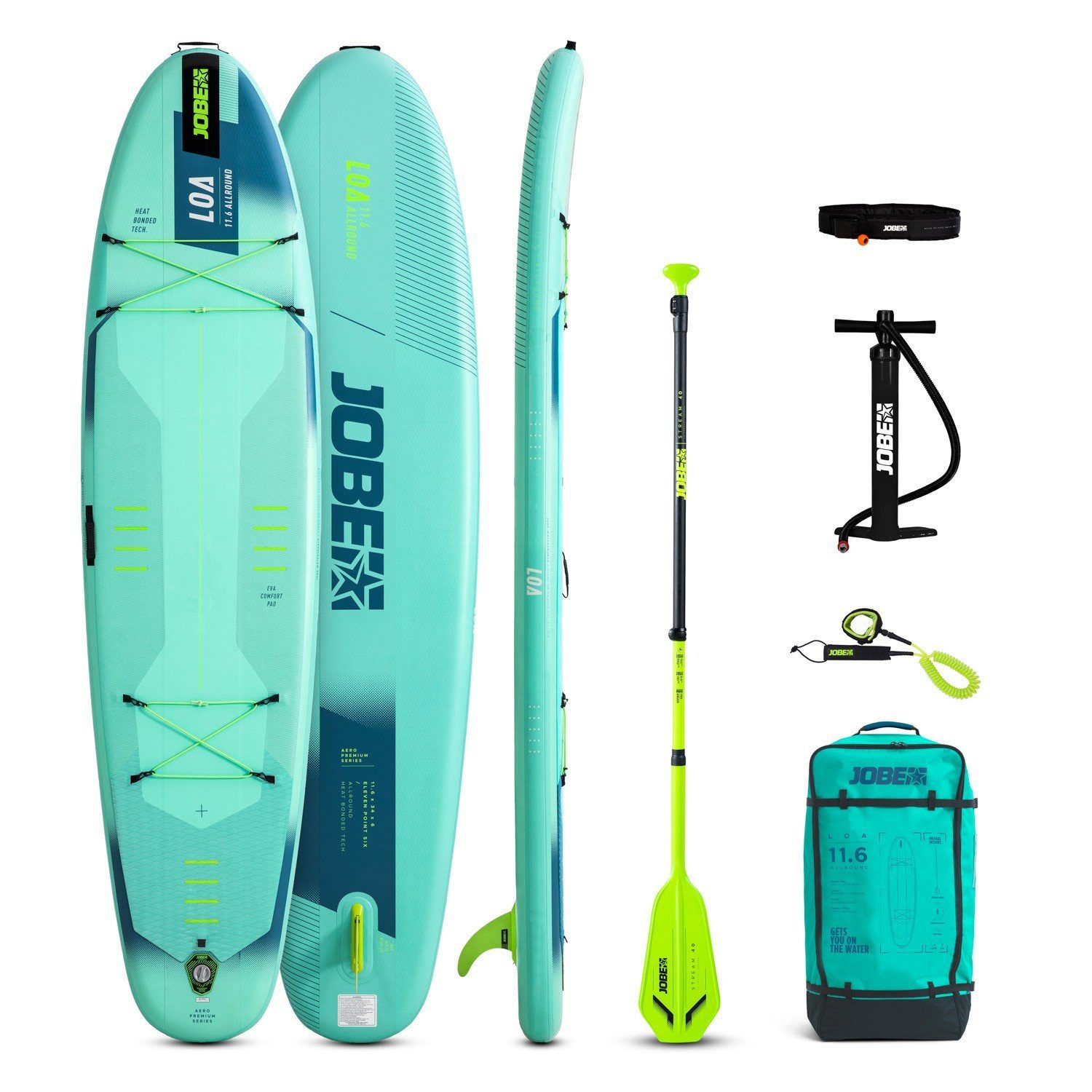 SUP-Board Jobe Aero Loa SUP Board 11.6 Package Stand up Paddle aufblasbar 350cm