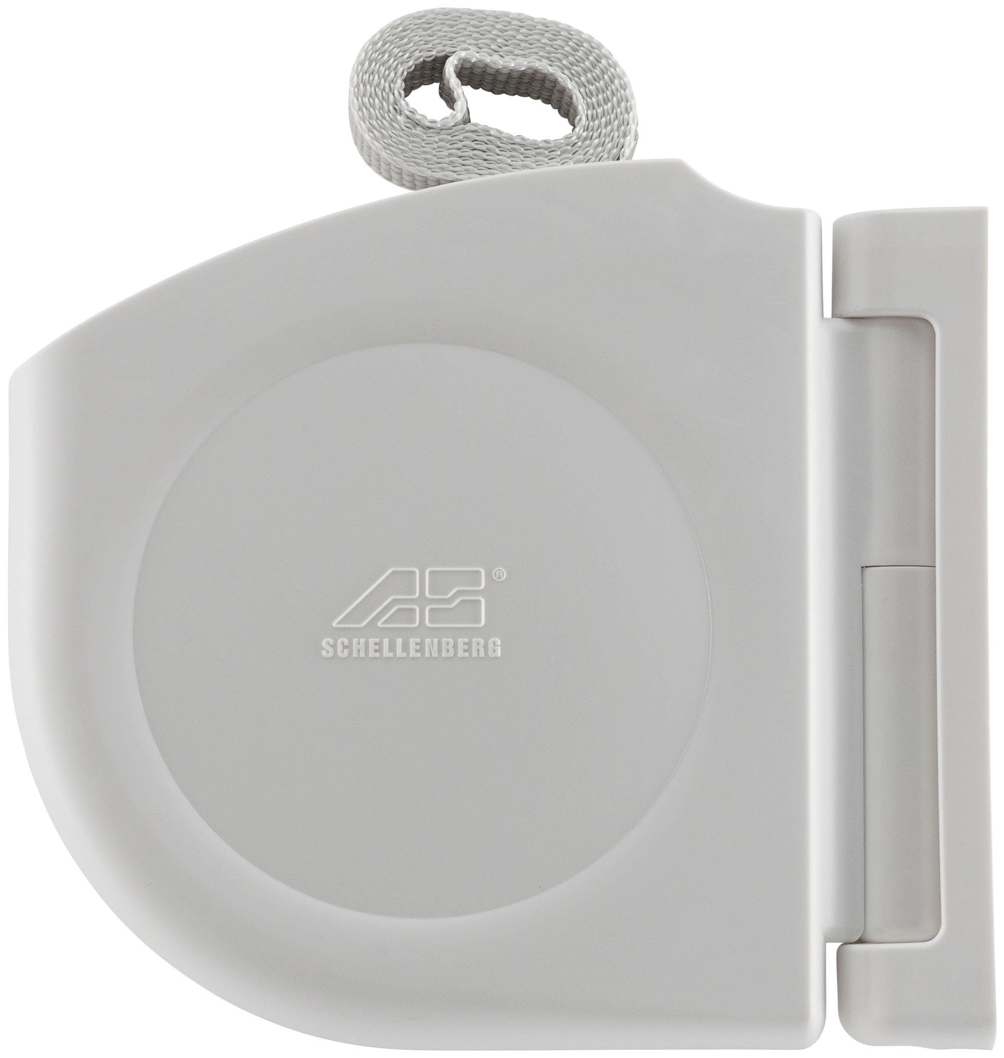SCHELLENBERG Aufputz-Gurtwickler Minisystem, Design-Gurtwickler inkl. 5 m Gurtband, 2-tlg., Aufschraubwickler zum öffnen, Lochabstand 8 cm, 180° schwenkbar