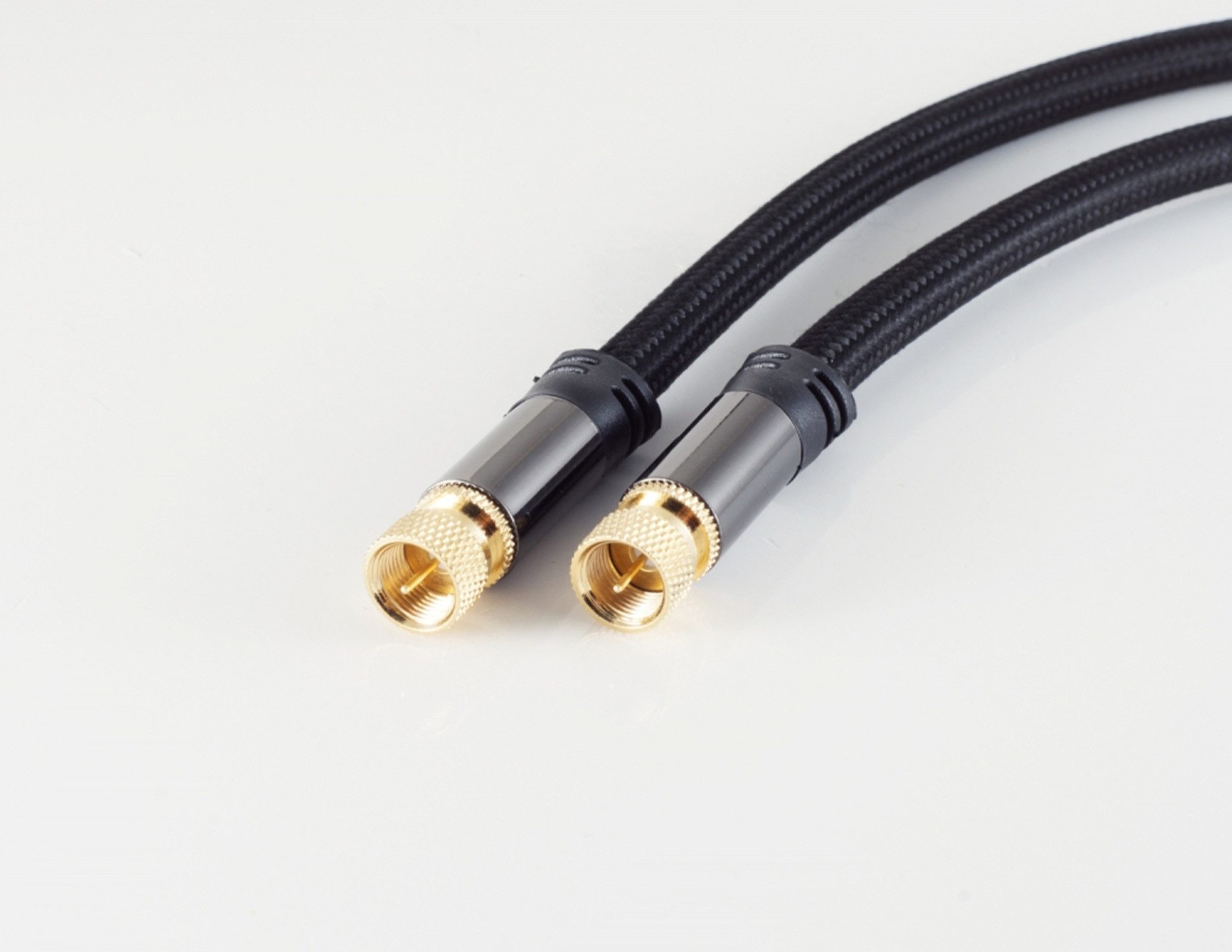 Sky Vision PREMIUM LINE SAT-Kabel, F-Stecker, F-Stecker (150 cm), vergoldete Stecker, Textil-Mantel