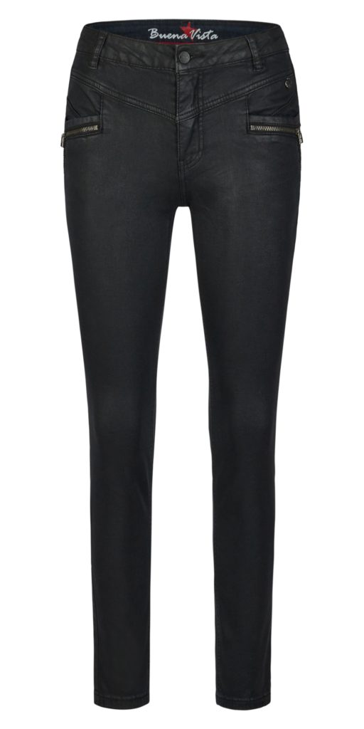 Buena Vista Skinny-fit-Jeans Florida-Z cropped stretch denim black coating