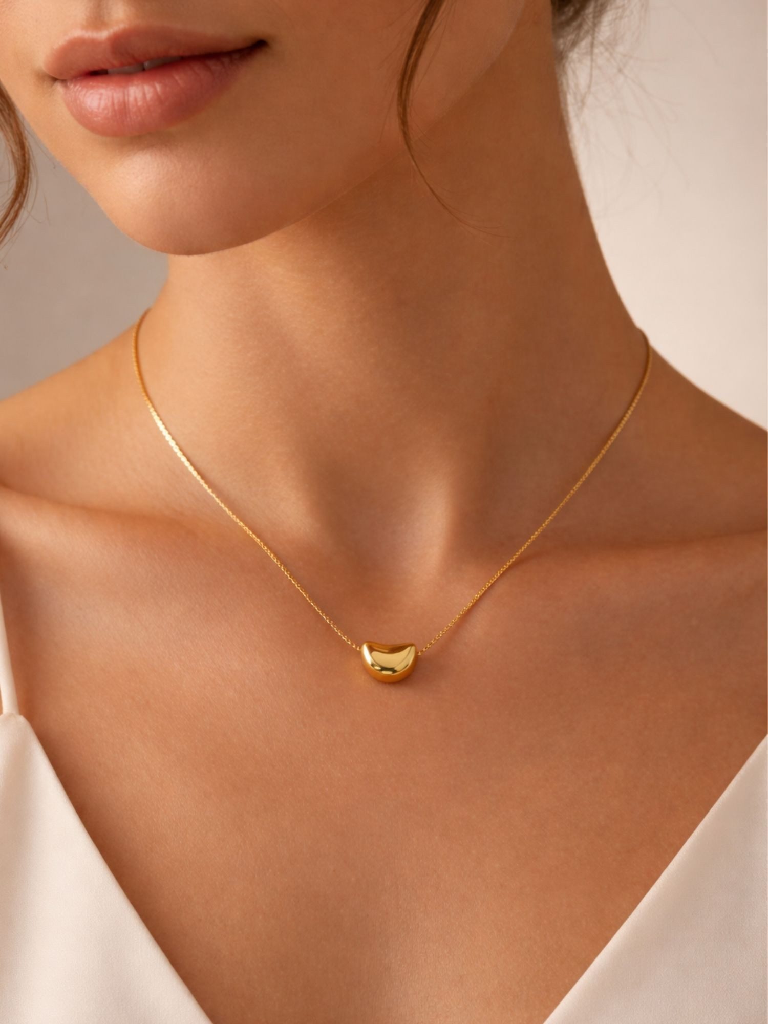 BS Schmuckdesign Kette mit Anhänger Halskette Damen feine Venezianerkette mit Anhänger 18K vergoldet (inkl. Geschenkbox), 18K vergoldet, hypoallergen & wasserfe – Bild 2 von 5