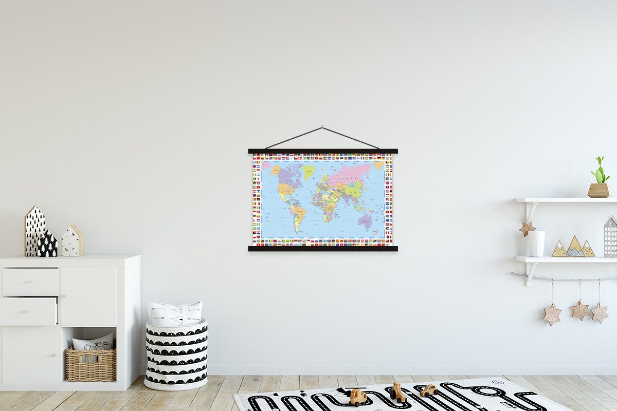 MuchoWow Poster Weltkarte - Flagge - günstig online kaufen